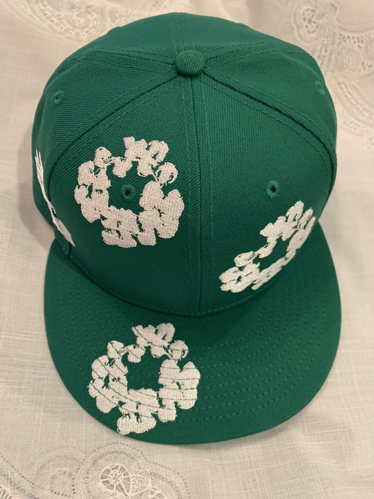 image of Denim Tears New Era Fitted Hat in Green, Men's