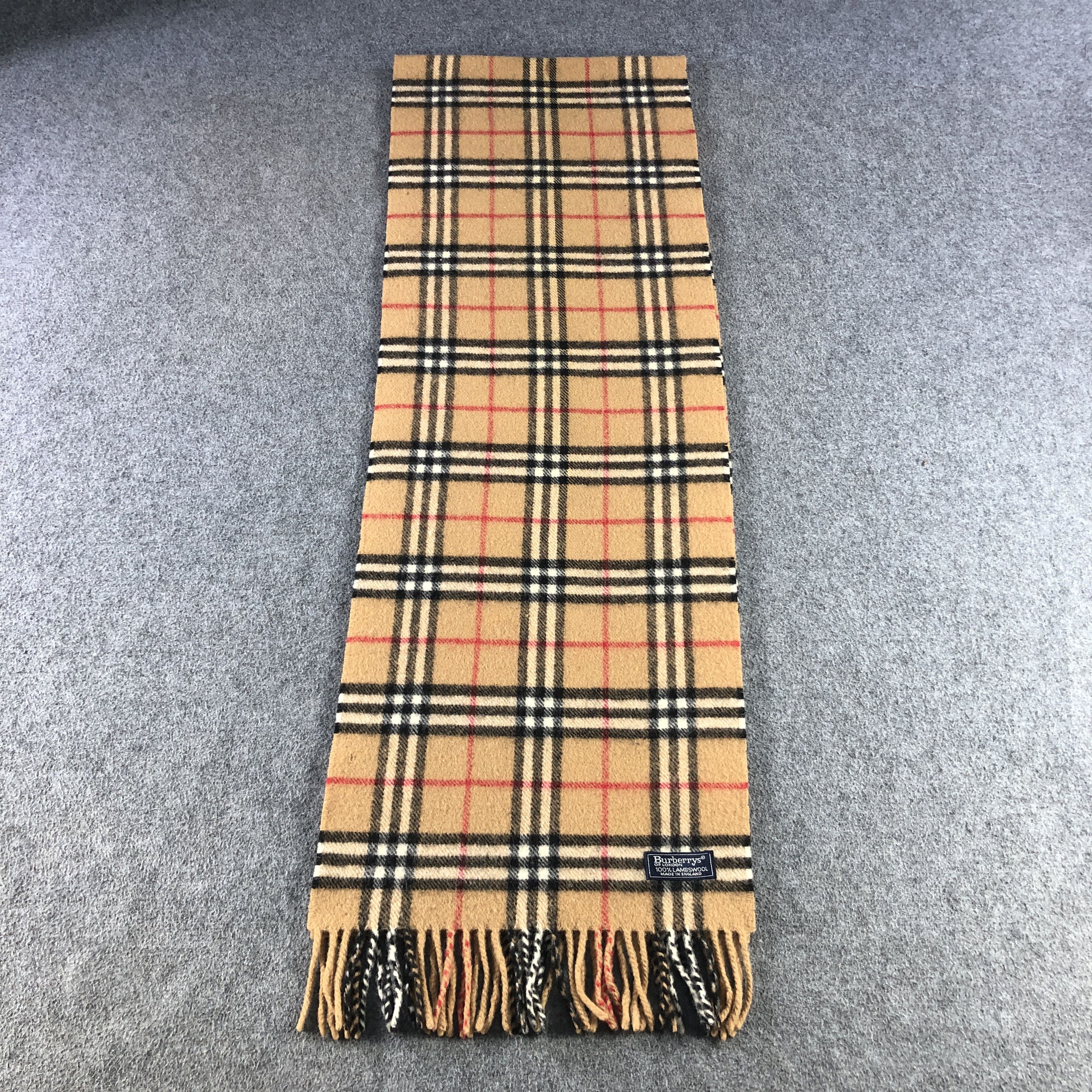 Burberry Burberry Tan Nova Check Wool Scarf Muffler V2911 Size ONE SIZE - 2 Thumbnail