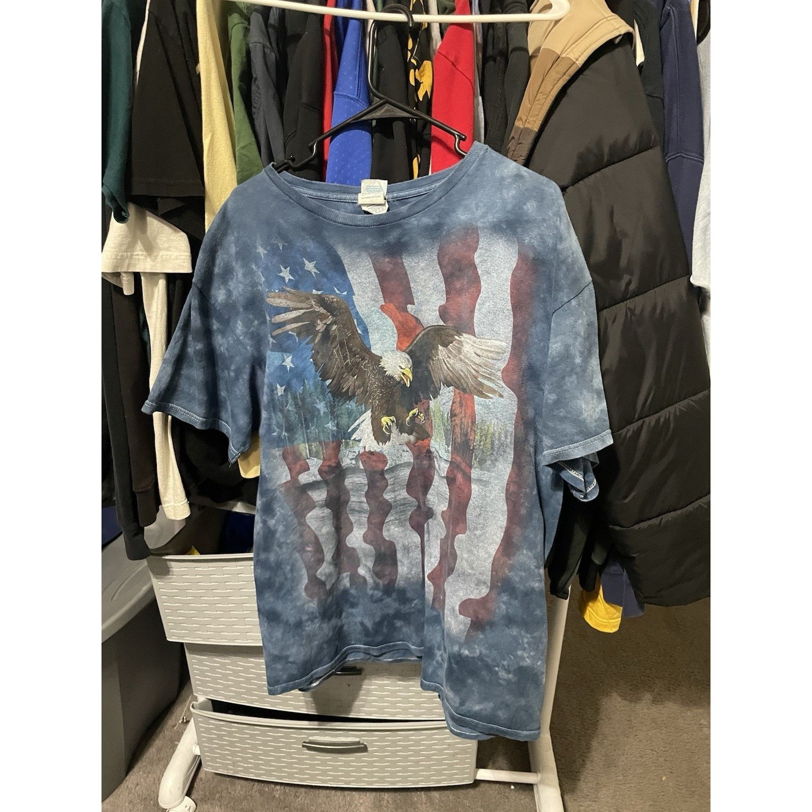 The Mountain Size L-VTG Y2K Bald Eagle American Flag AOP Rare 4th Of July Size US L / EU 52-54 / 3 - 1 Thumbnail