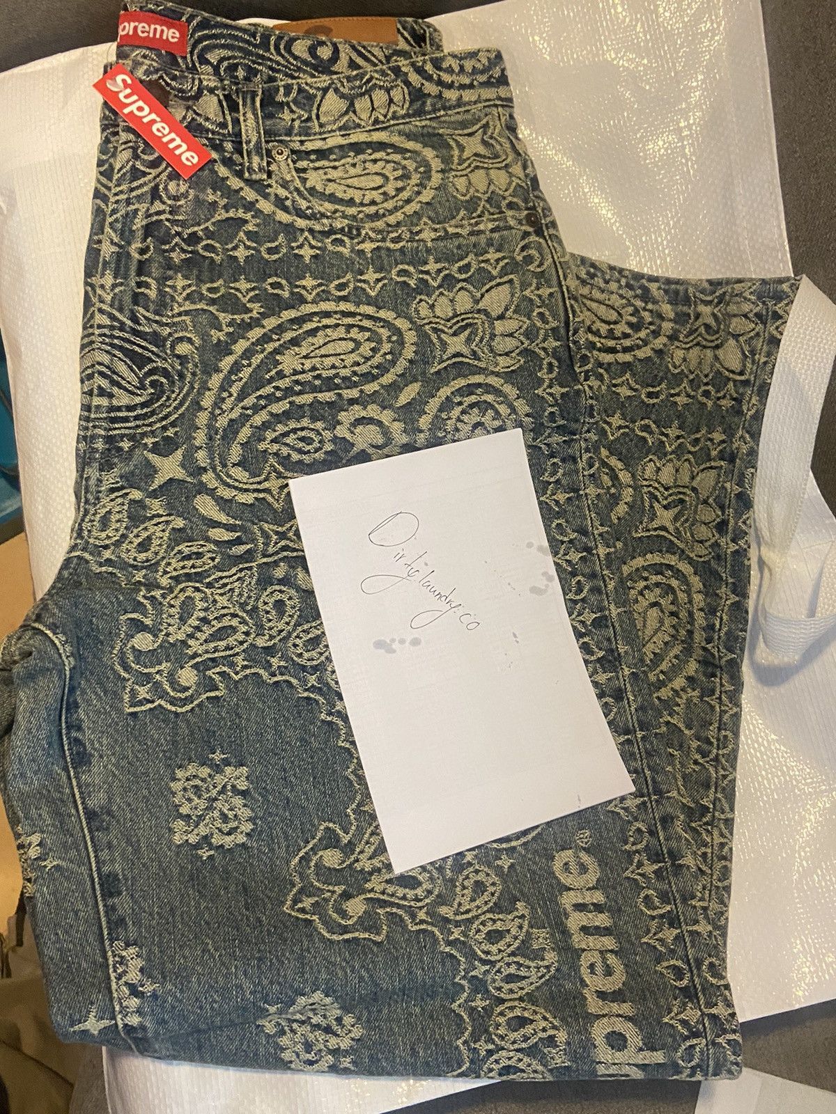 Supreme Supreme Bandana Jacquard Denim Pants Size US 32 / EU 48 - 6 Thumbnail