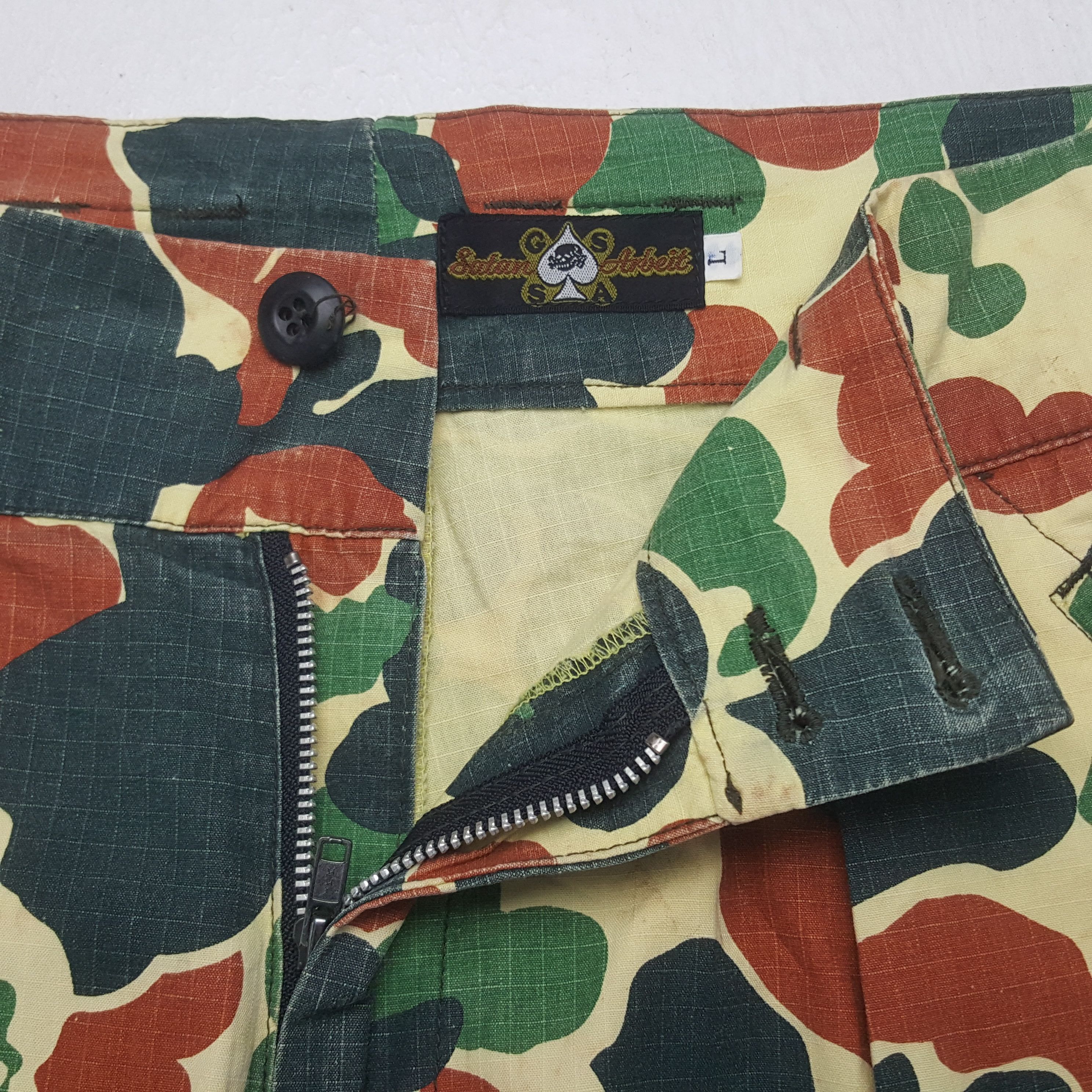 Japanese Brand Vintage Satan Arbeit Skull Camo Shorts Pants Size US 32 / EU 48 - 4 Thumbnail
