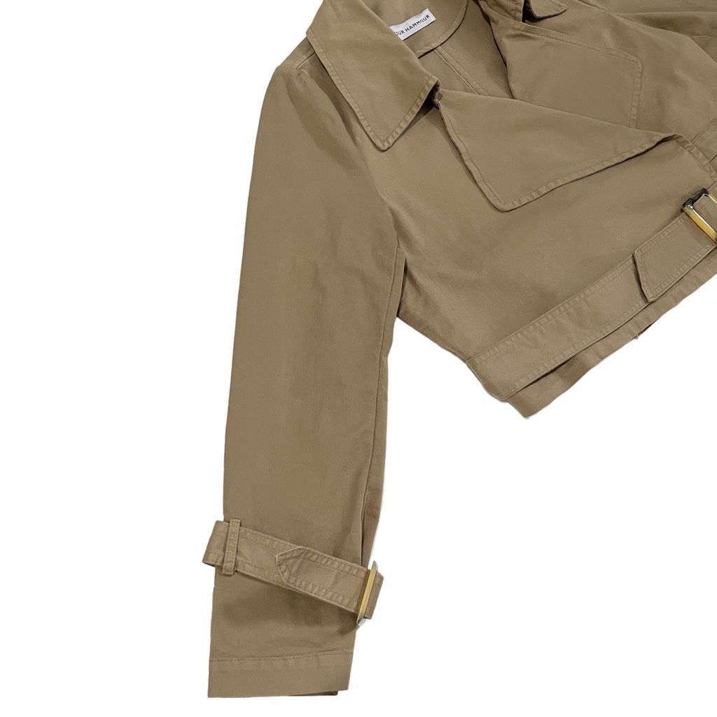 Other NOUR HAMMOUR Hatti Cropped Canvas Trench Jacket in Khaki Size M / US 6-8 / IT 42-44 - 5 Thumbnail