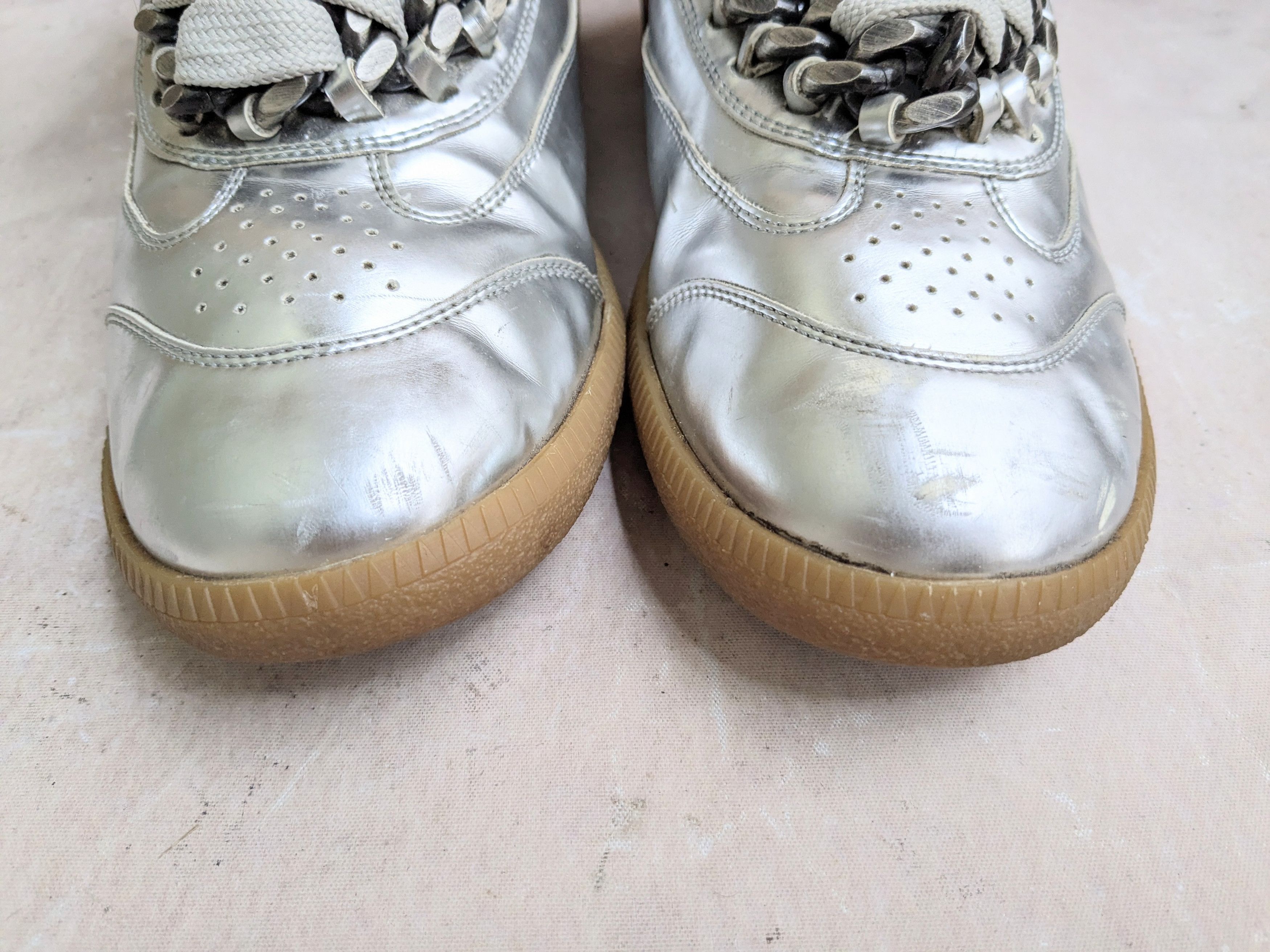Maison Margiela Maison Margiela Cuban Link High Top Sneakers 10 43 Silver Size US 10 / EU 43 - 4 Thumbnail