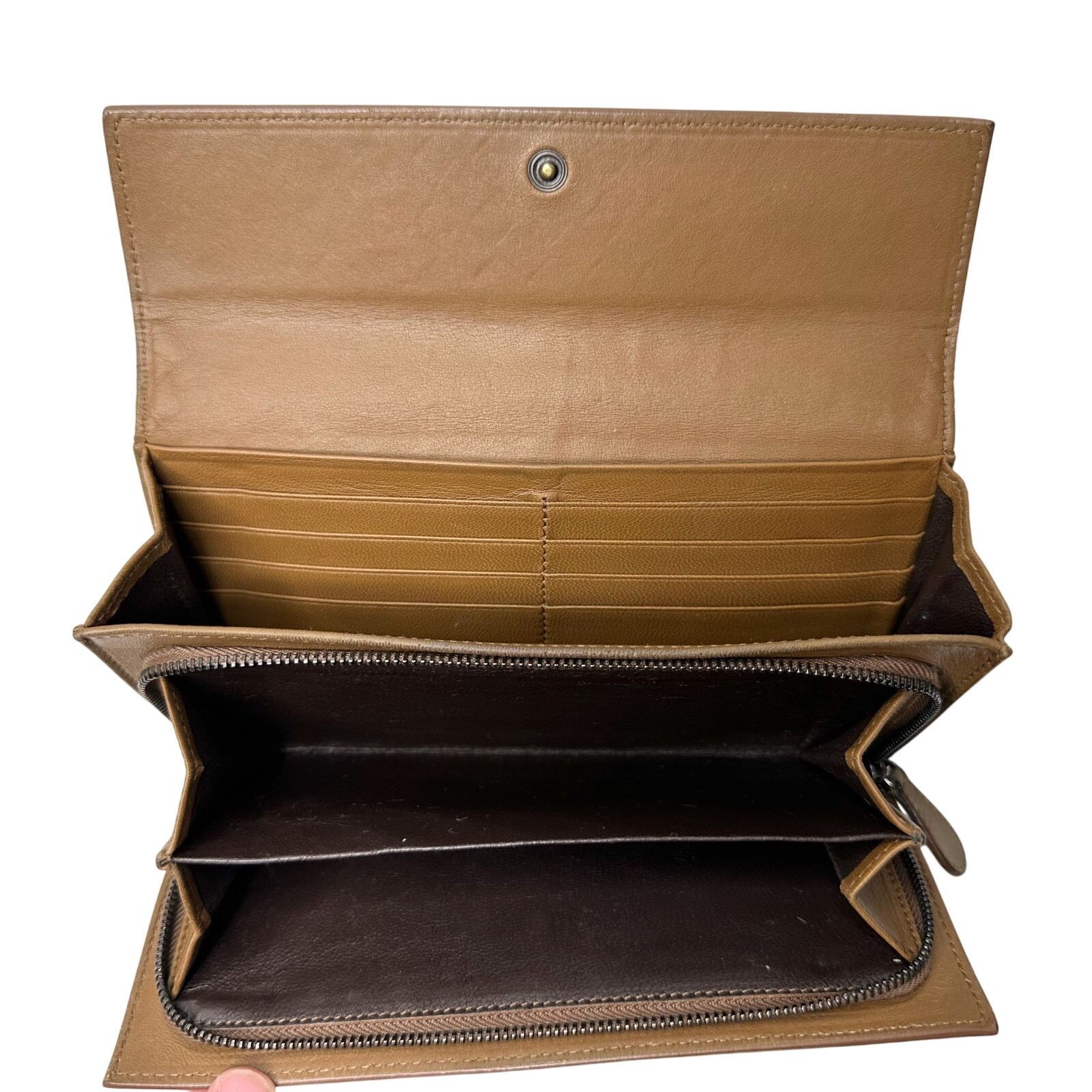 Bottega Veneta Bottega Veneta Intrecciato Woven Tan Leather Long Wallet Size ONE SIZE - 7 Thumbnail