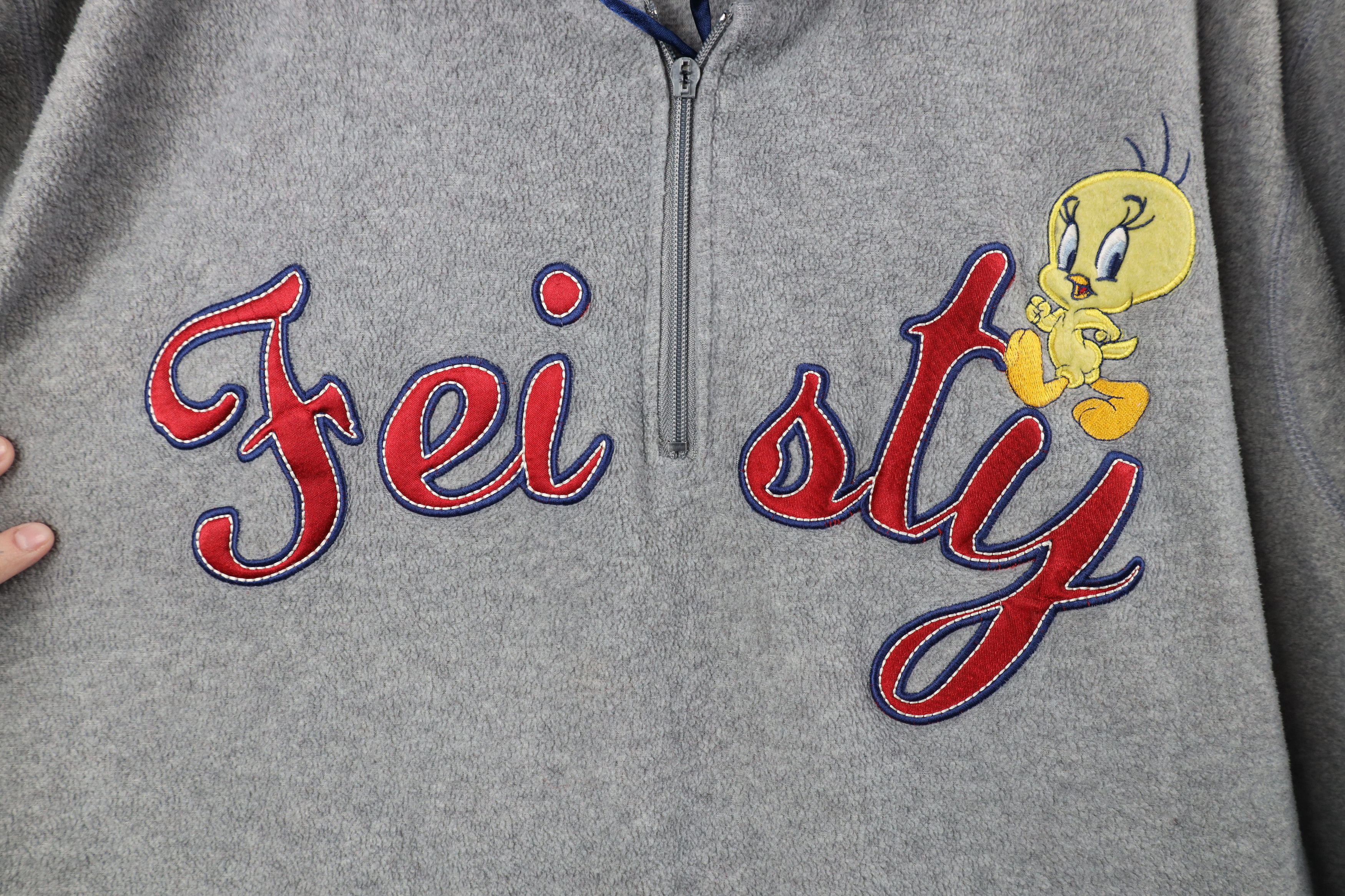 Vintage Vintage 90s Looney Tunes Feisty Tweety Bird Fleece Hoodie Size 4XL / US 24-26 - 9 Thumbnail