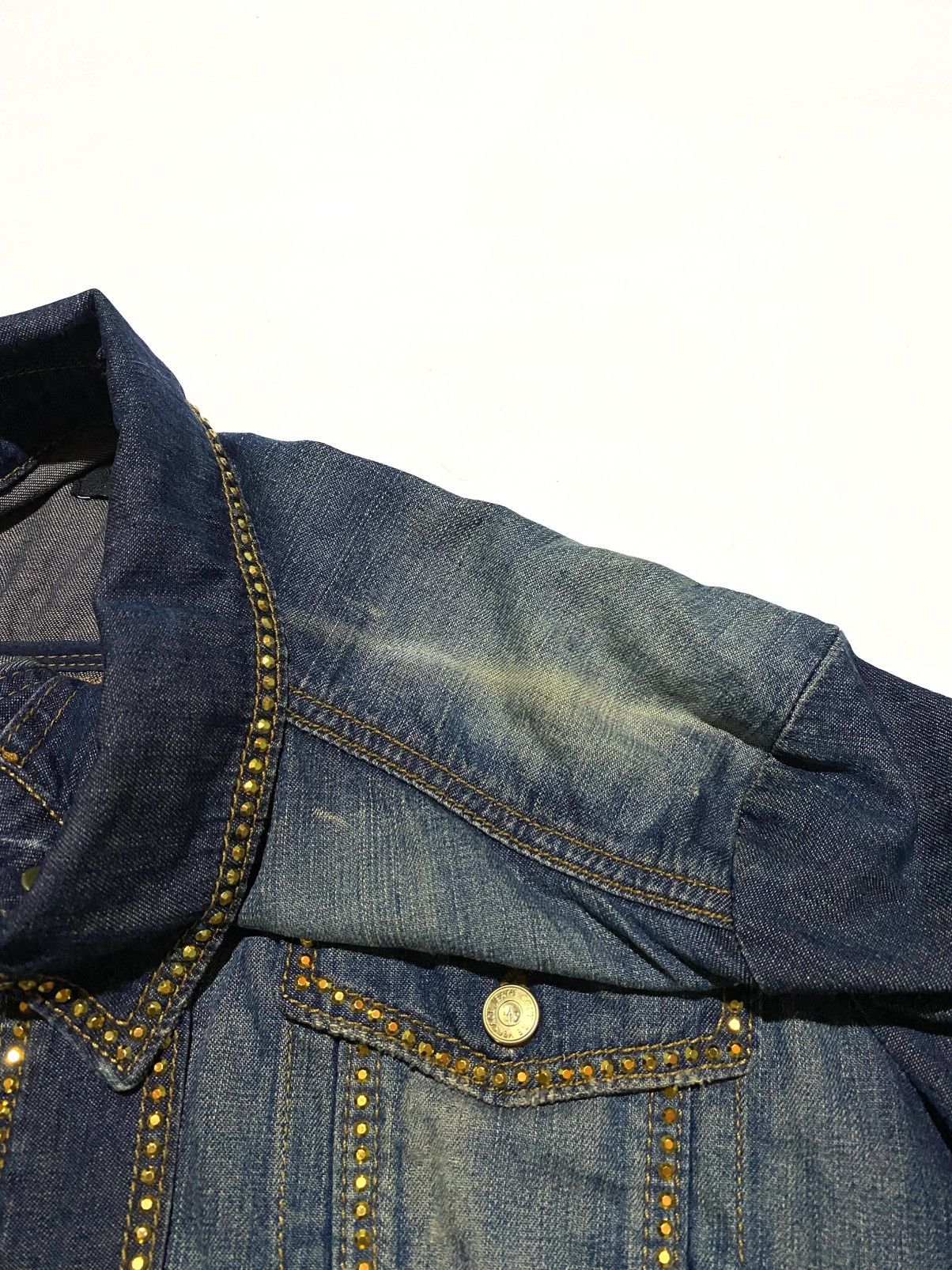 Versace Jeans Couture VERSACE JEAN COUTURE STUDDED DISTRESSED DENIM JACKET Size M / US 6-8 / IT 42-44 - 8 Thumbnail