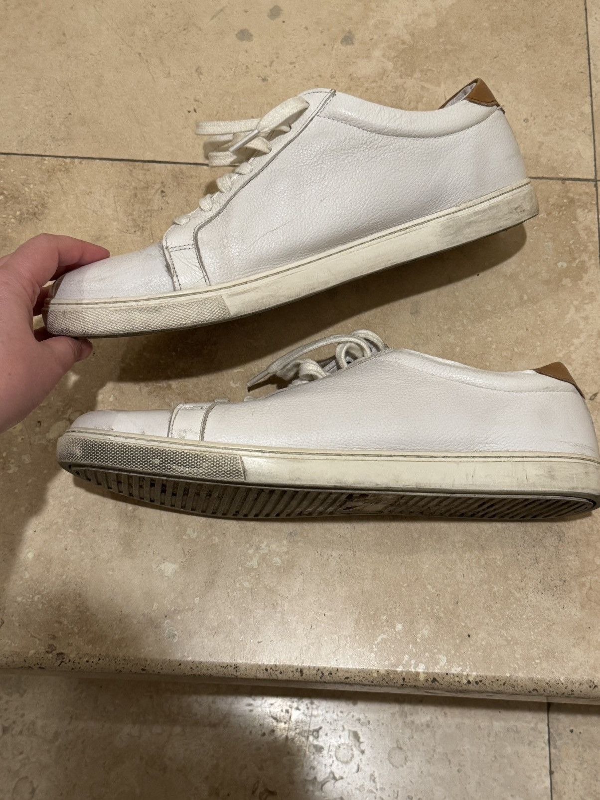 Allen Edmonds white leather Allen Edmonds men's sneakers Size US 12 / EU 45 - 2 Thumbnail