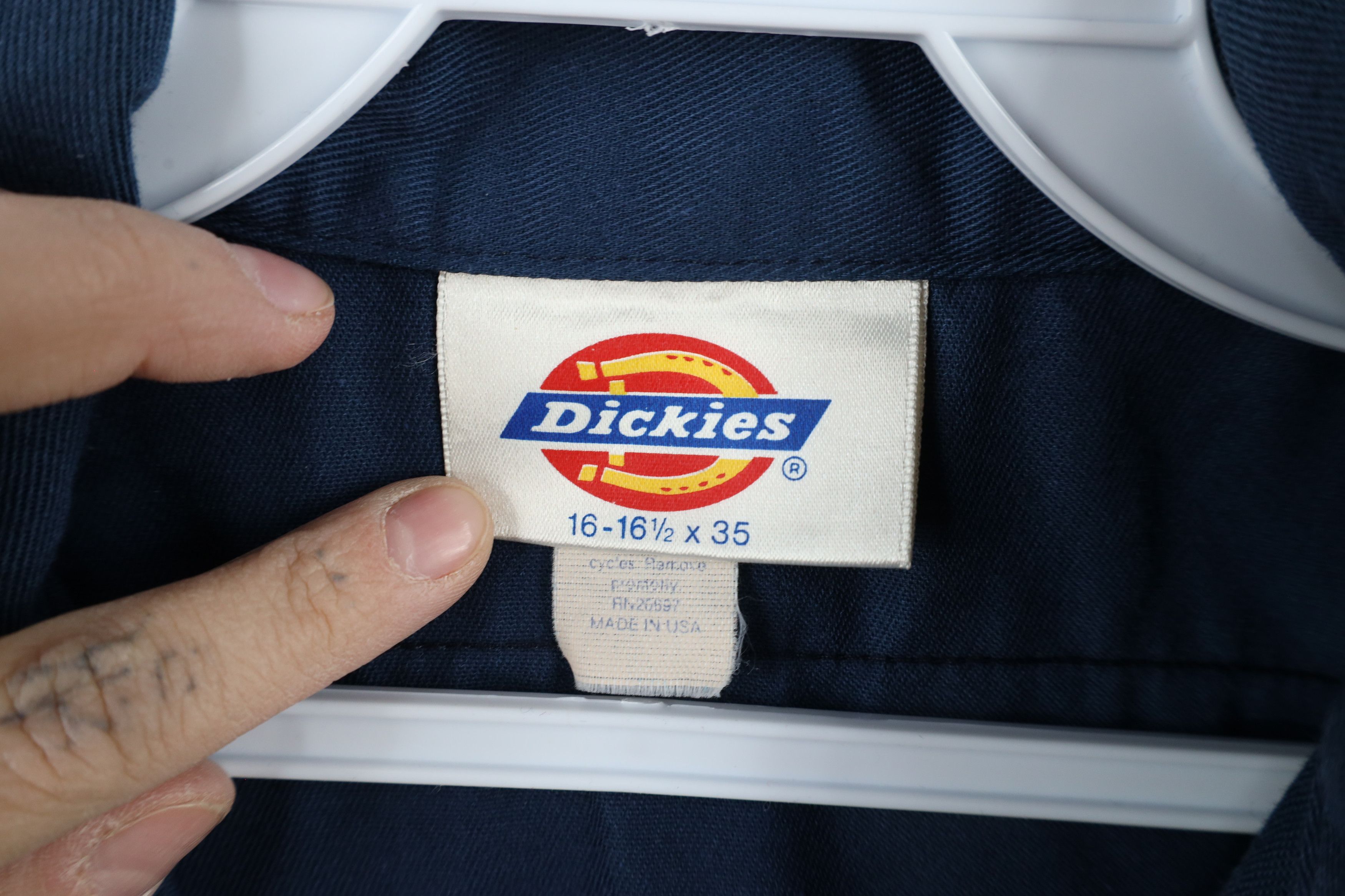 Dickies × Vintage Vintage 90s Dickies Workwear Mechanic Button Shirt Blue USA Size US M / EU 48-50 / 2 - 8 Thumbnail