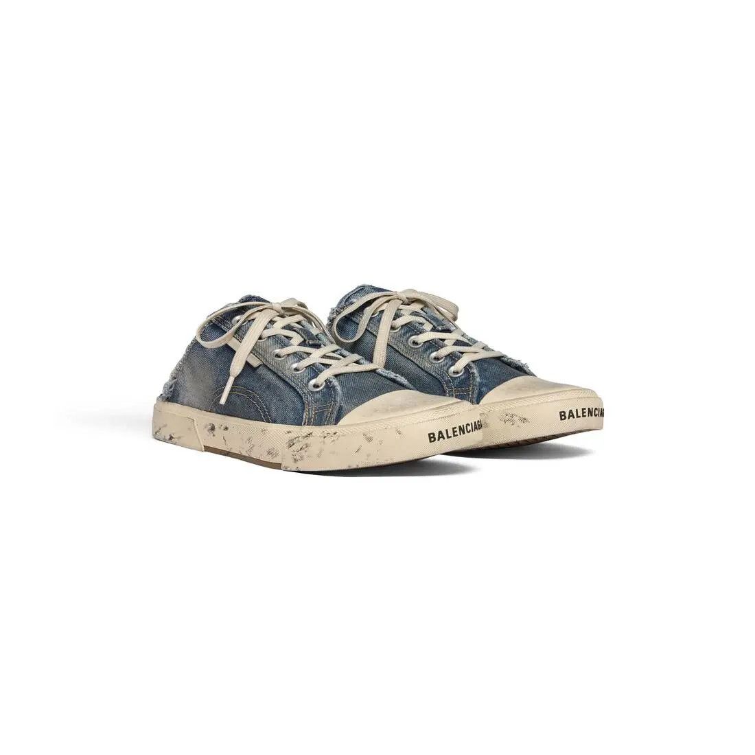 Balenciaga o1s1rm0725 Paris Mules in Blue Size US 13 / EU 46 - 2 Thumbnail