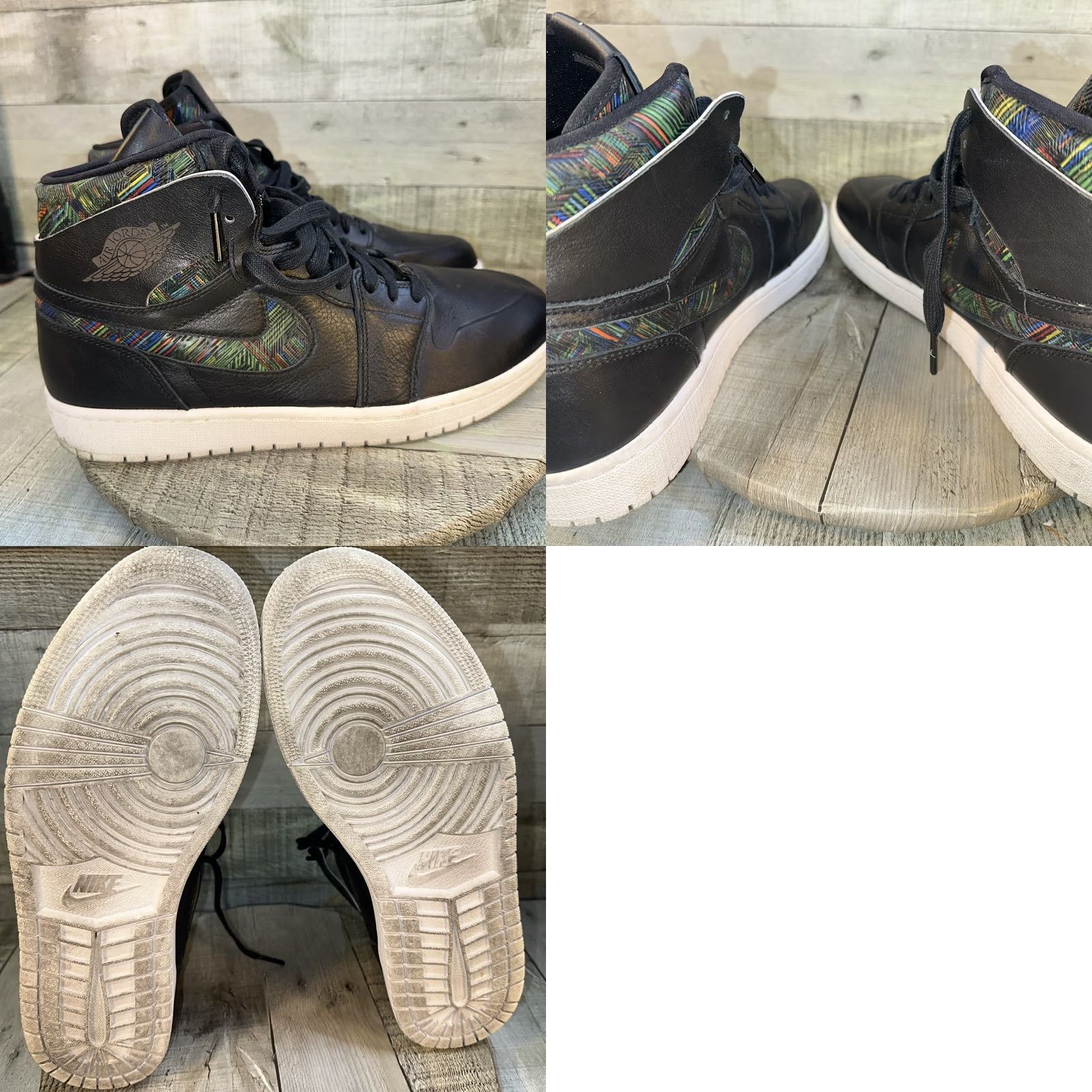 Jordan Brand Jordan Air Jordan 1 Retro High Nouveau BHM 2016 Black High Top Men's Leather Shoes Sneaker Basketball Lace Up Rubber Outsole 11.5 US 42 EU Size US L / EU 52-54 / 3 - 8 Thumbnail