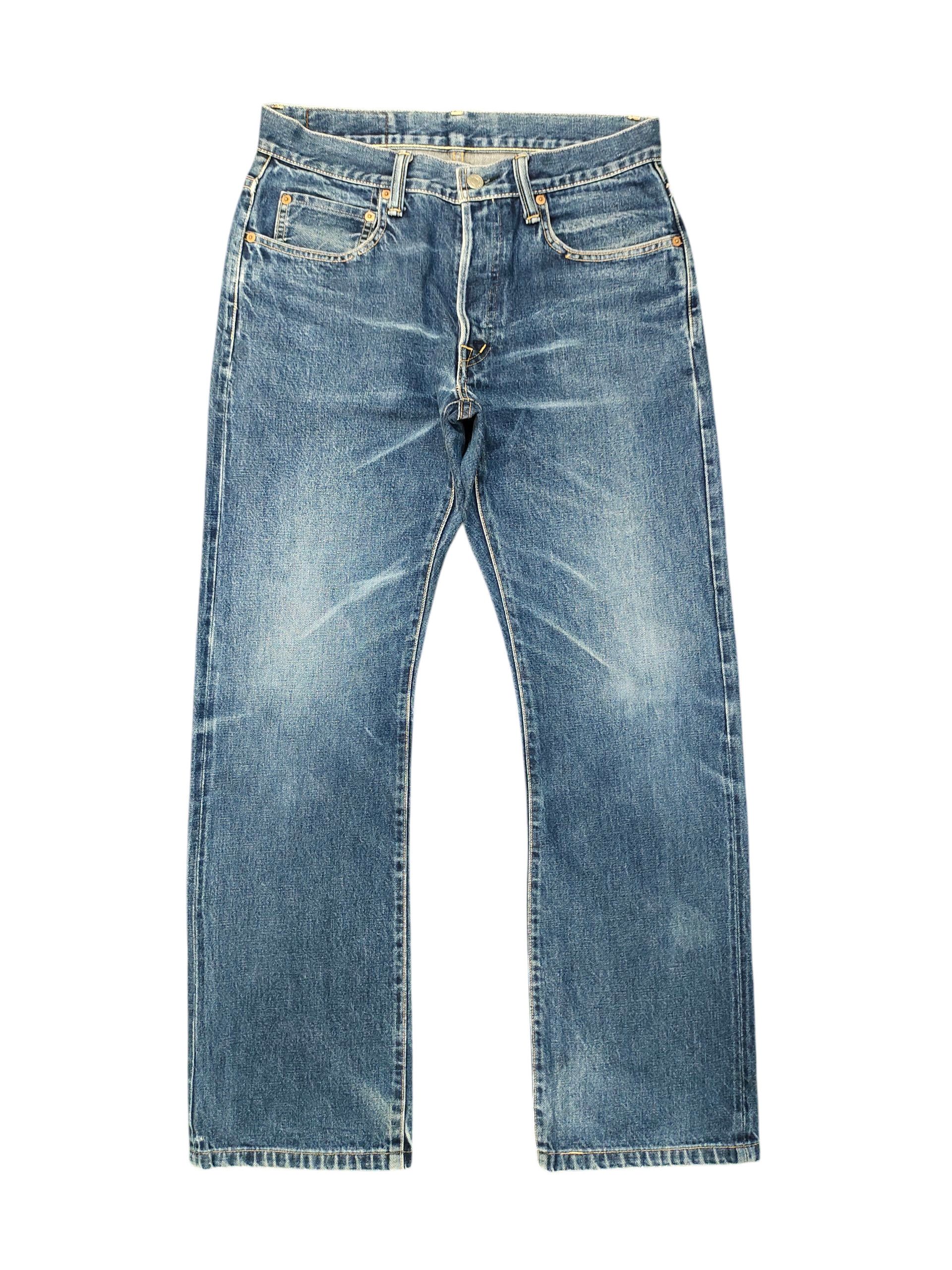 Vintage 90s Blue Blue Japan Selvedge Clawmark Distress Jeans