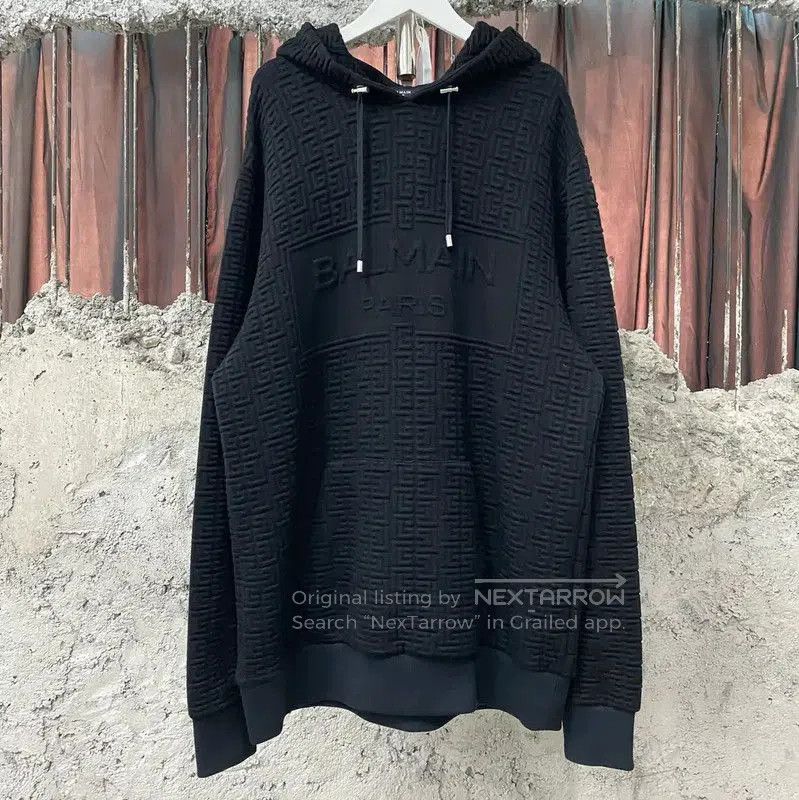 Balmain Balmain Black Long Sleeve Hoodie for Men . Size US S / EU 44-46 / 1 - 1 Thumbnail