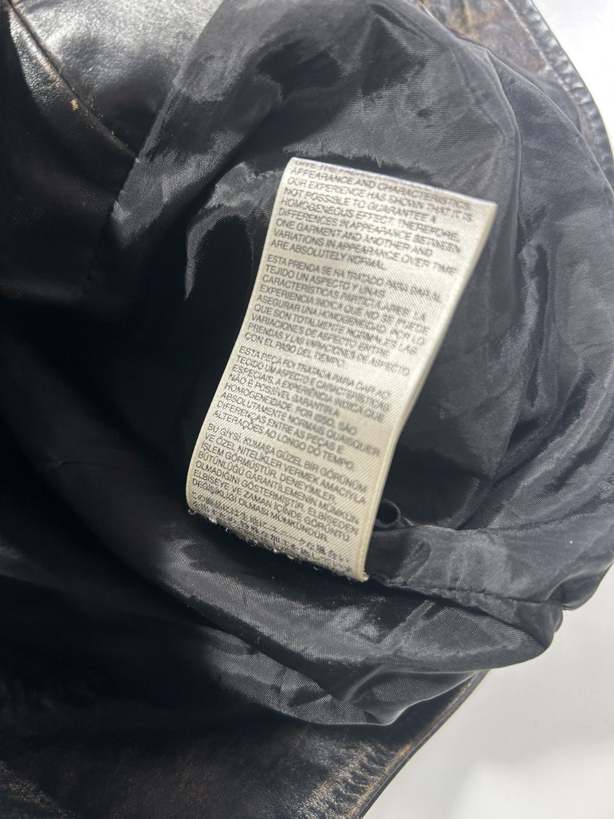 Diesel DIESEL L-COBAIN LEATHER WORN FINISH JACKET BLACK/BROWN Size US L / EU 52-54 / 3 - 9 Thumbnail