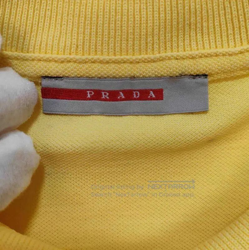 Prada Prada Men's Yellow Cotton Polo Shirt. Size US XL / EU 56 / 4 - 3 Thumbnail