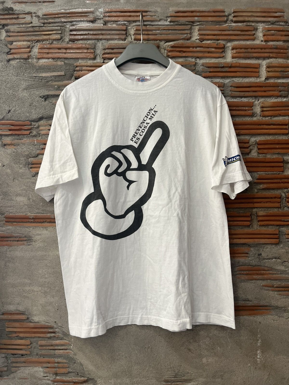 Vintage Vintage MICHELIN PREVENCION ES COSA MIA promo 90’s Tshirt Size US XL / EU 56 / 4 - 2 Thumbnail