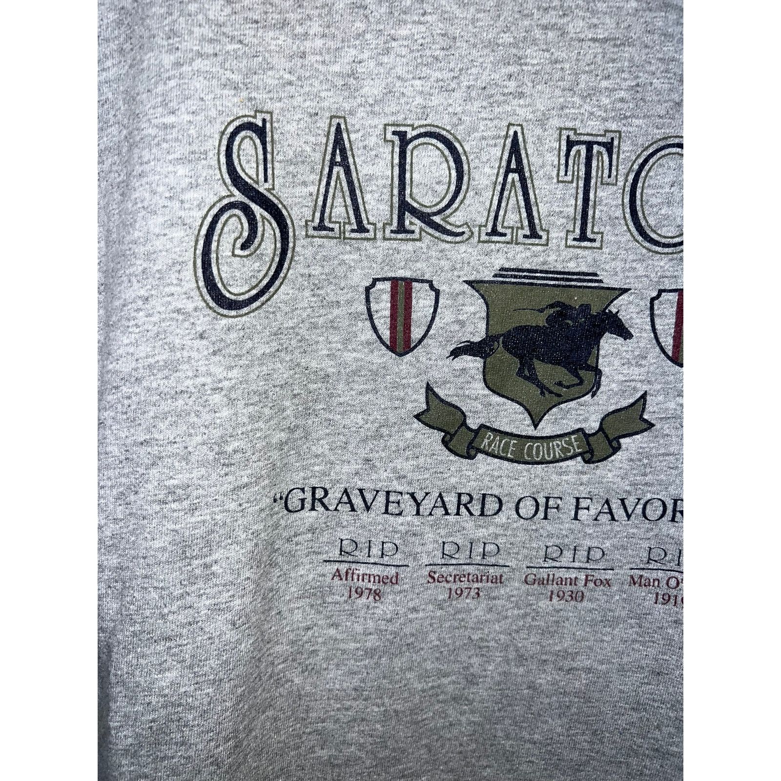 Gear for Sports Vintage Saratoga Shirt Race Couse Horse Racing Gray Tee 90s Size US M / EU 48-50 / 2 - 3 Thumbnail