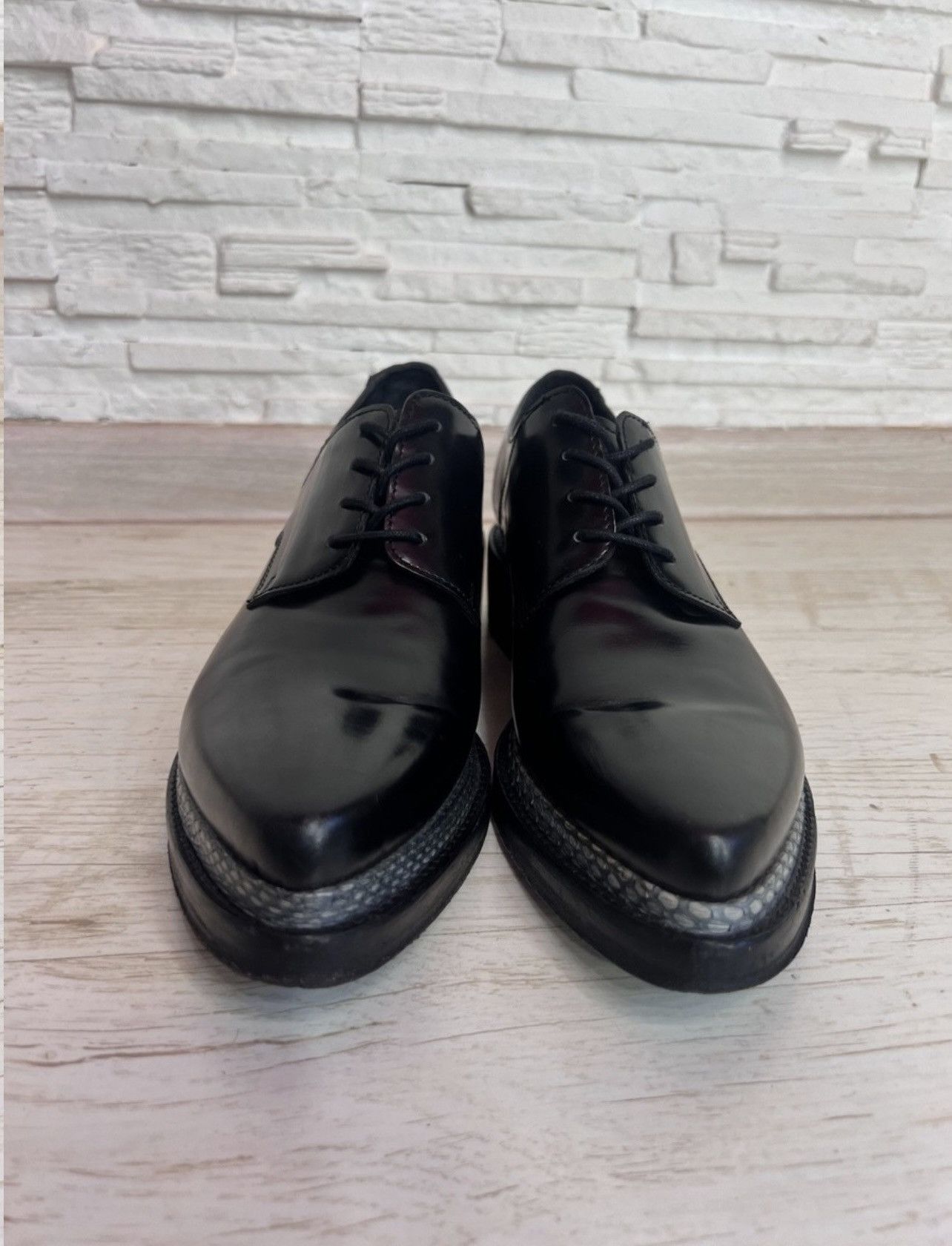 Acne Studios Acne Studios Lark Leather Loafers Black Snake Panel Size 40 Size US 10 / IT 40 - 4 Thumbnail