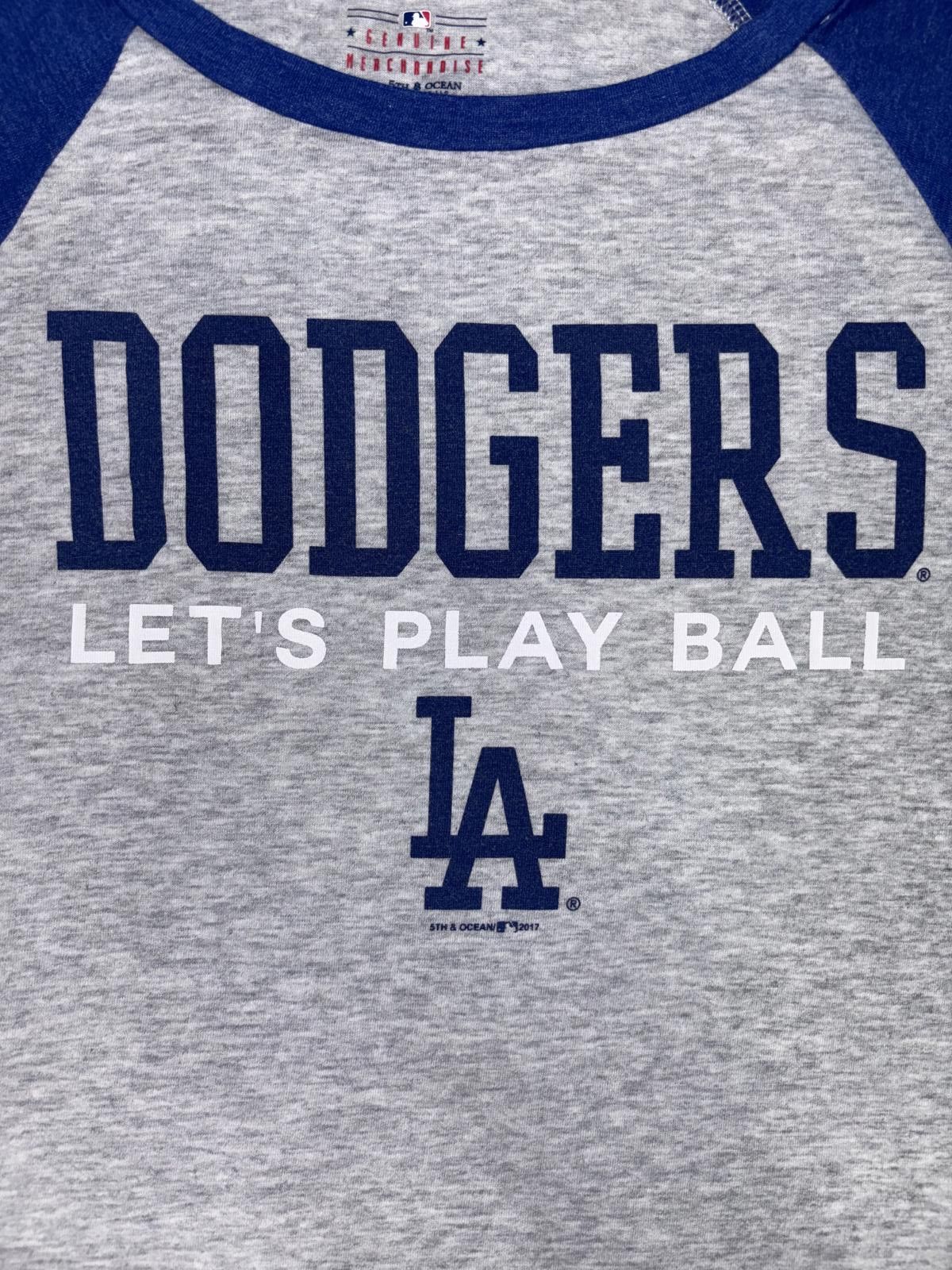Designer Los Angeles Dodgers Women's Raglan Tee - Let's Play Ball Size XS / US 0-2 / IT 36-38 - 2 Thumbnail