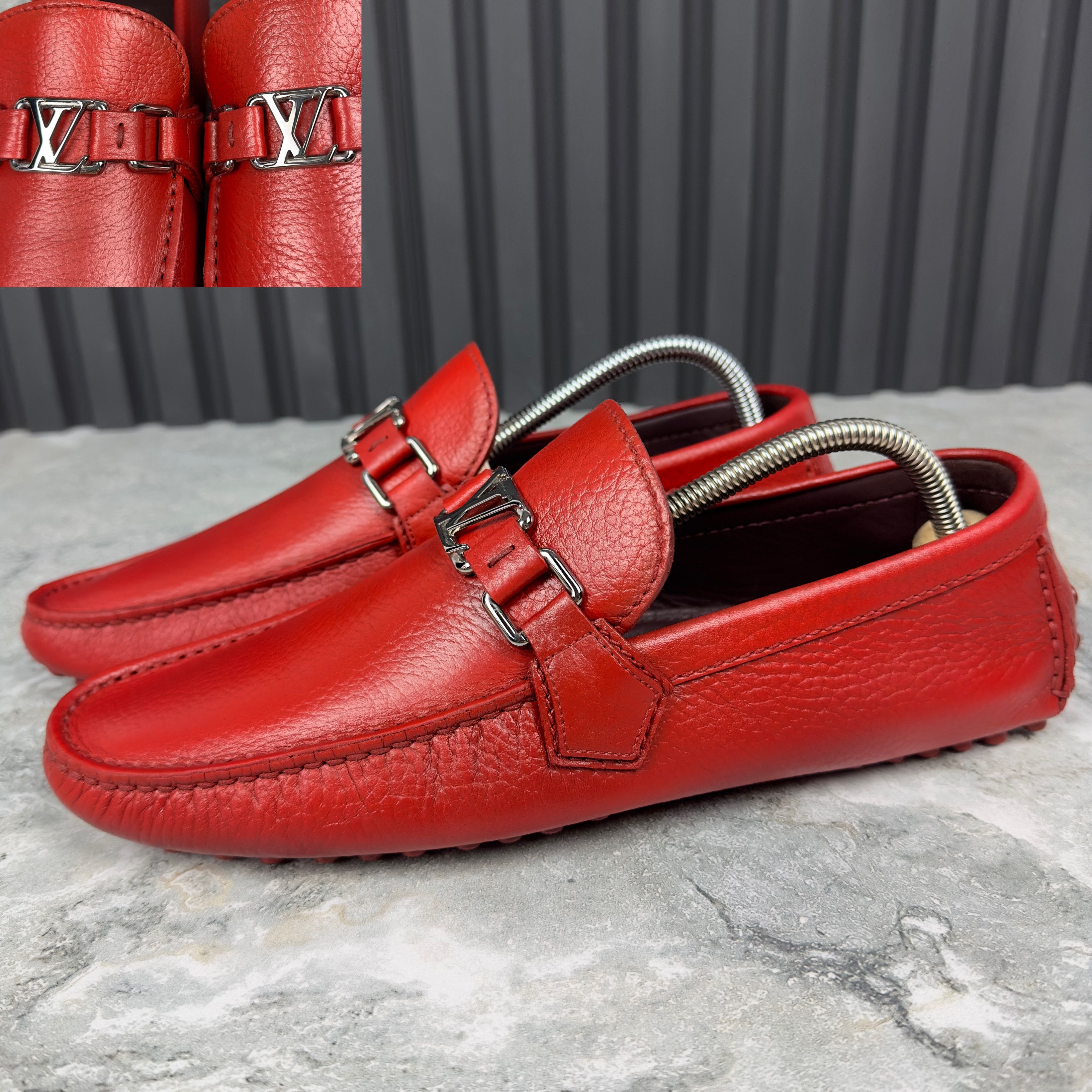 Louis Vuitton Damier Infini Hockenheim Moccasins Red size 13 LOUIS VUITTON Hockenheim Damier Infini Moccasin Loafers Blue  main image 2