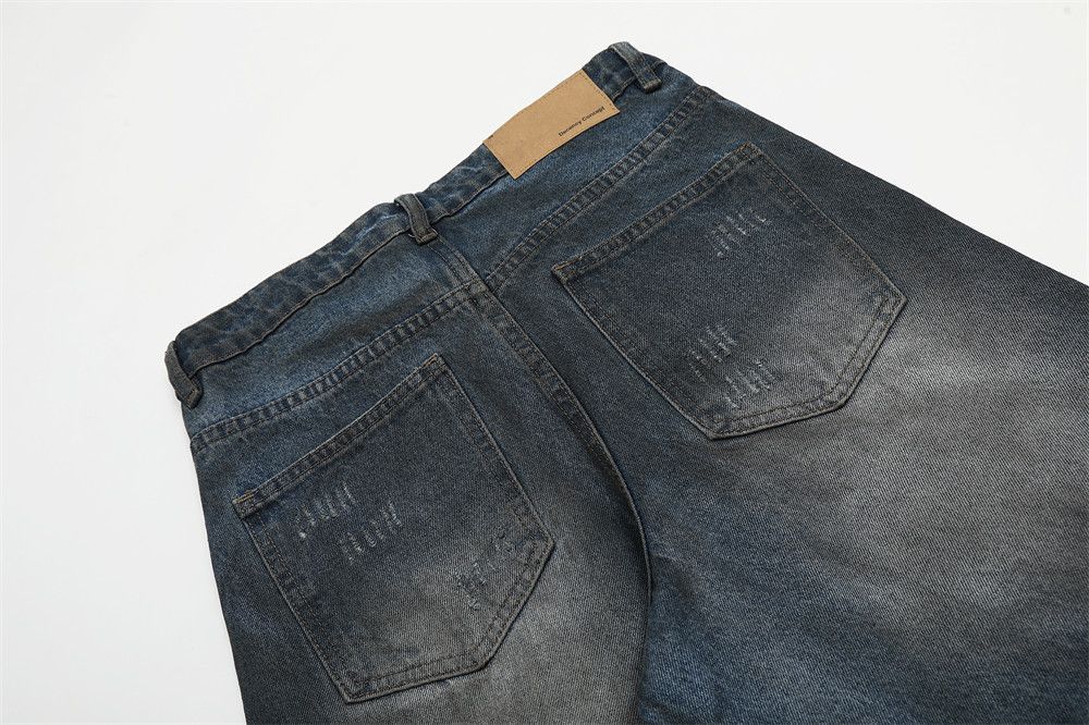 Japanese Brand × Jean Men's street trend washed distressed ripped patch jeans Size US 34 / EU 50 - 5 Thumbnail