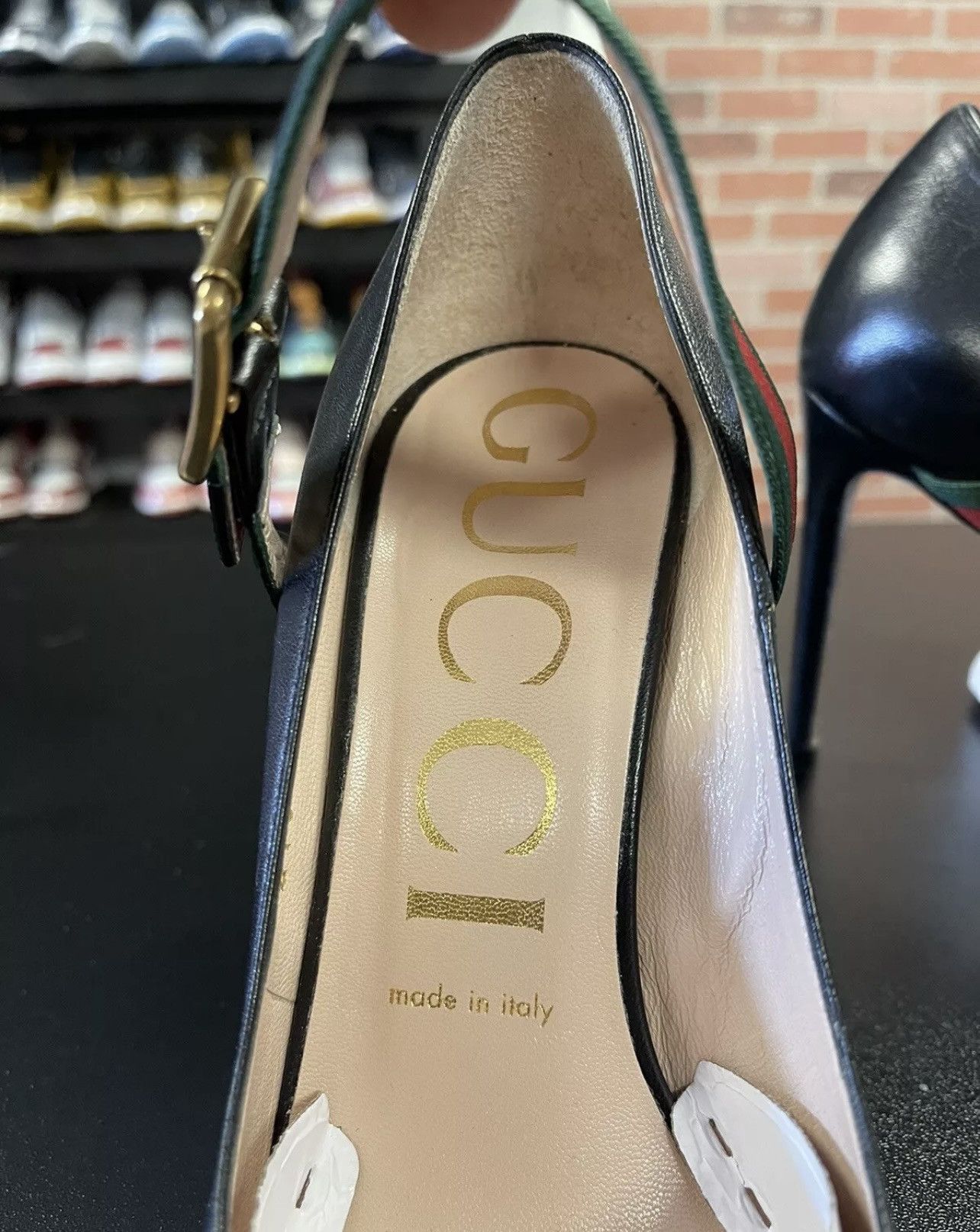 Gucci Size 8US/38EU - Gucci Black Leather Sylvie Mary Jane Pumps Size US 8 / IT 38 - 9 Thumbnail
