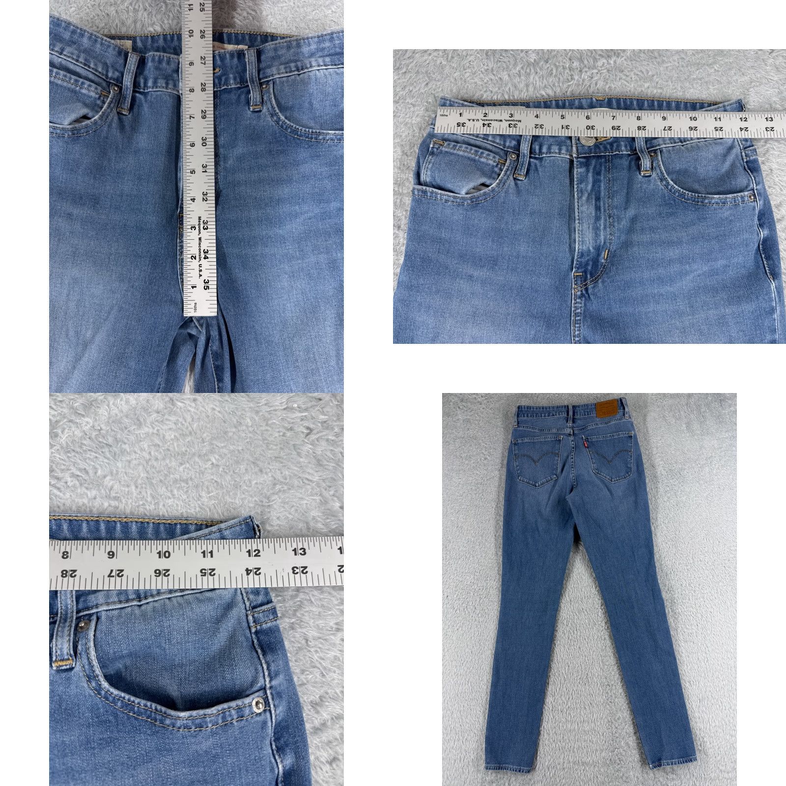 Levi's LEVI'S Jeans Women 26 Denim Blue Skinny High Rise 7xx Series 700 Distressed Stretch Cotton 27 Inseam Regular Fit Womens Jeans Size 26" / US 2 / IT 38 - 9 Thumbnail
