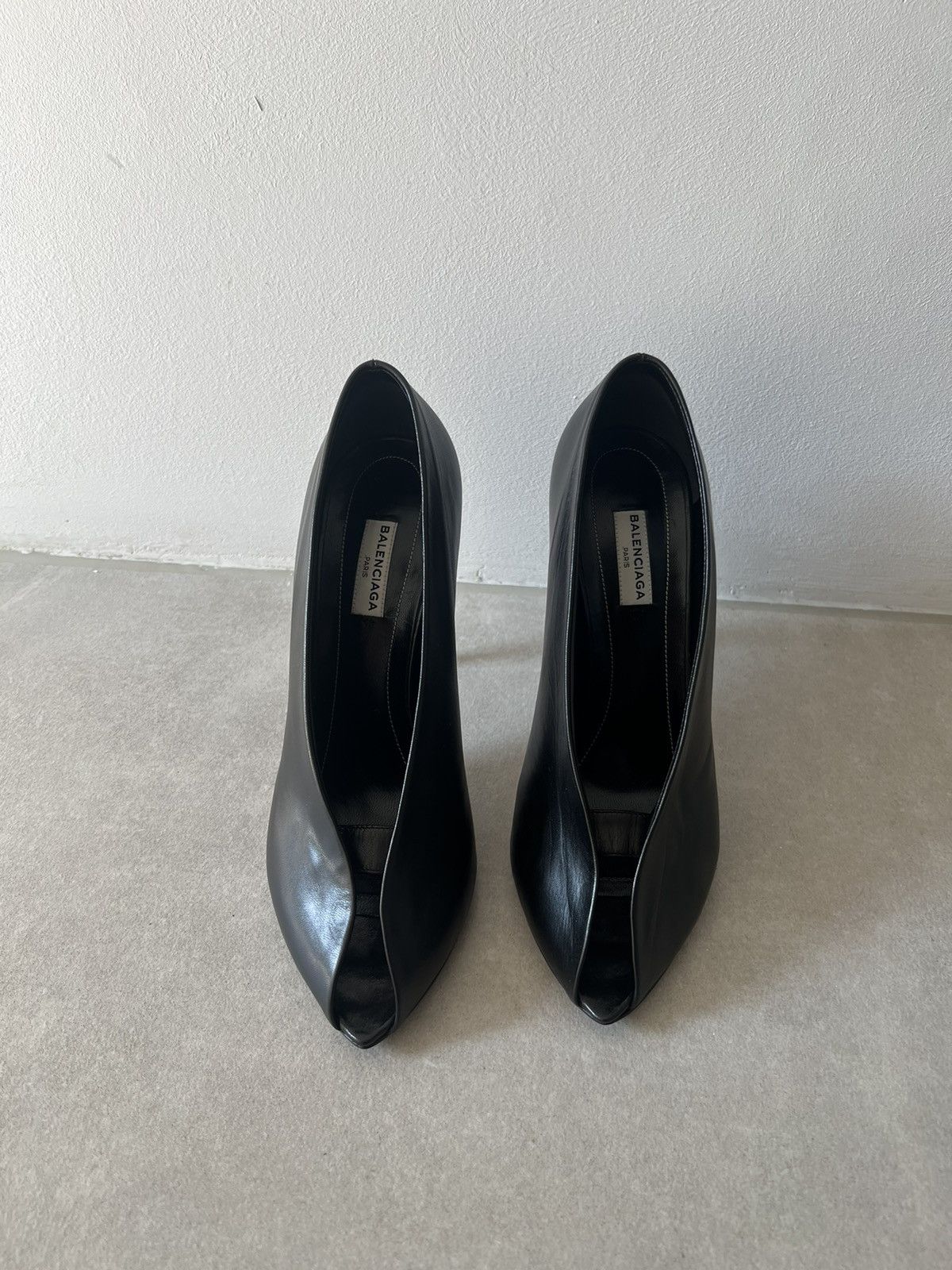 Balenciaga BALENCIAGA Open Heels, Leather Black Size US 9.5 / IT 39.5 - 4 Thumbnail