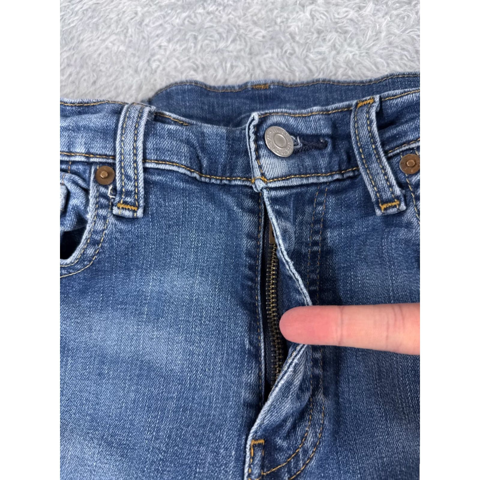 Levi's Levi's 512 Jeans Regular Denim Blue 31x27 Distressed Stretch 5-Pocket Cotton Jeans Men Size US 31 - 5 Thumbnail