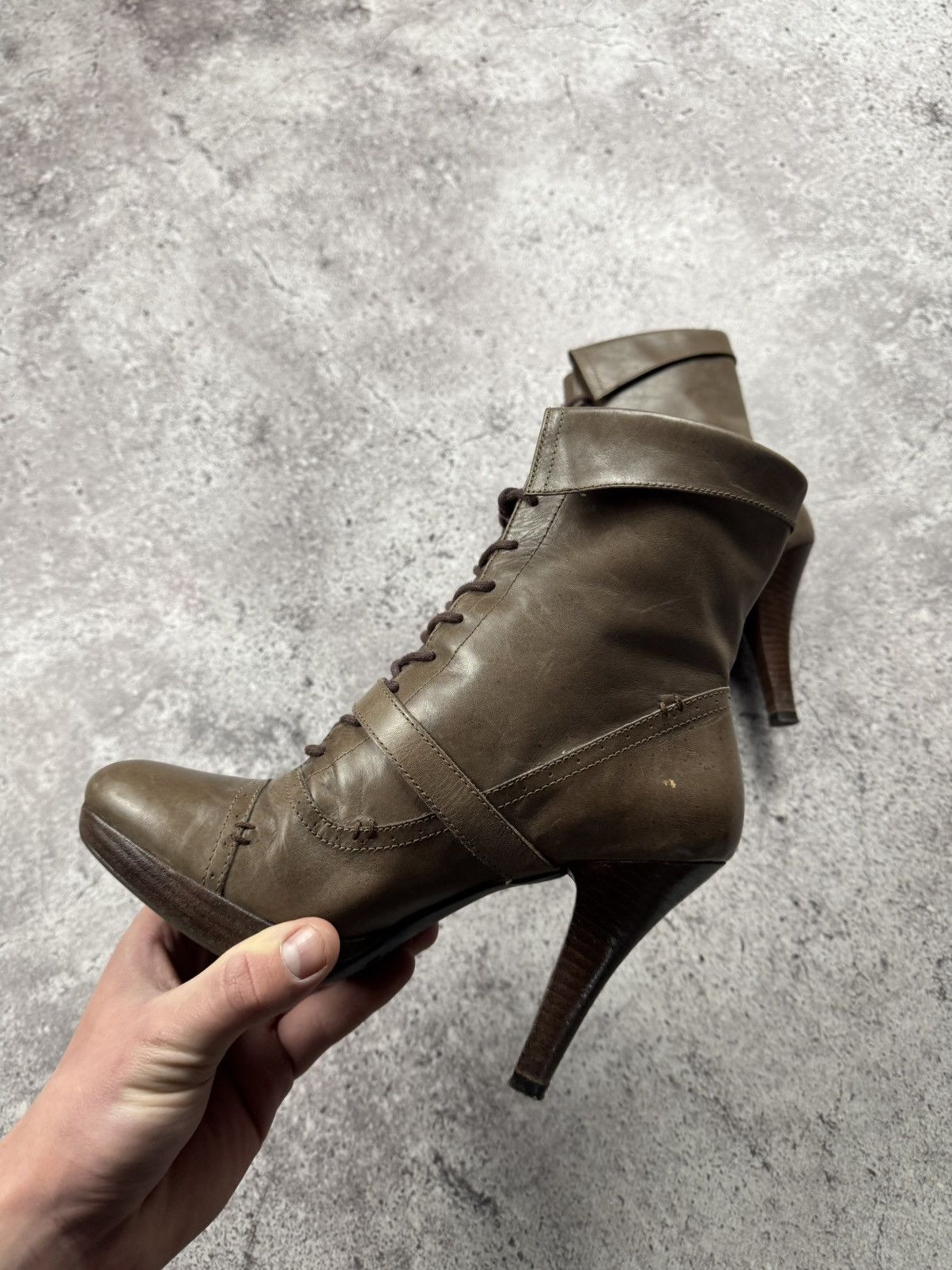 If Six Was Nine Vintage AS 98 Heel Rick Owens Style Leather Heels Boots Y2K Size US 7 / IT 37 - 12 Thumbnail