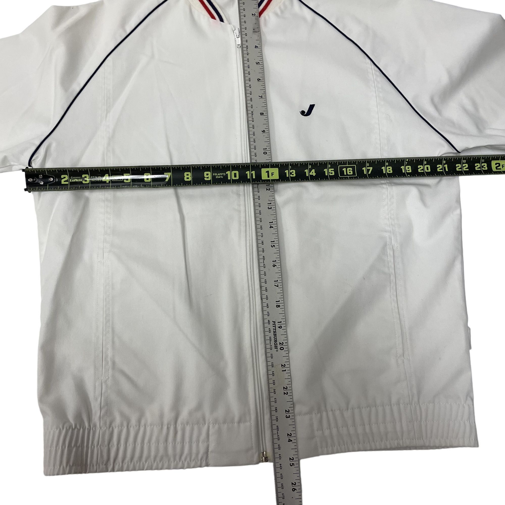 Jantzen Vtg Jantzen White RINGER Windbreaker LOGO Button Back Jacket Size US M / EU 48-50 / 2 - 7 Thumbnail
