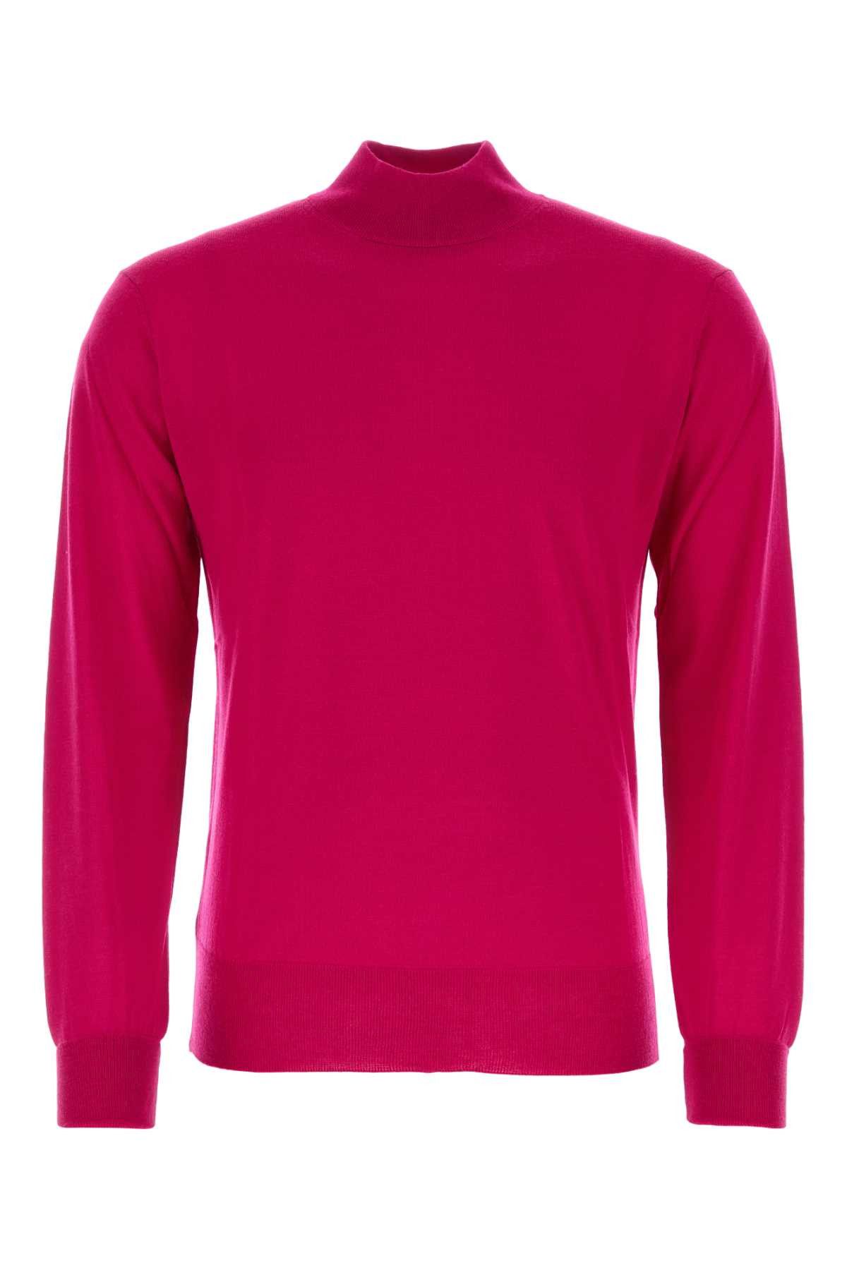 image of Pt Torino Fuchsia Wool Sweater in Pink, Men's (Size Small)