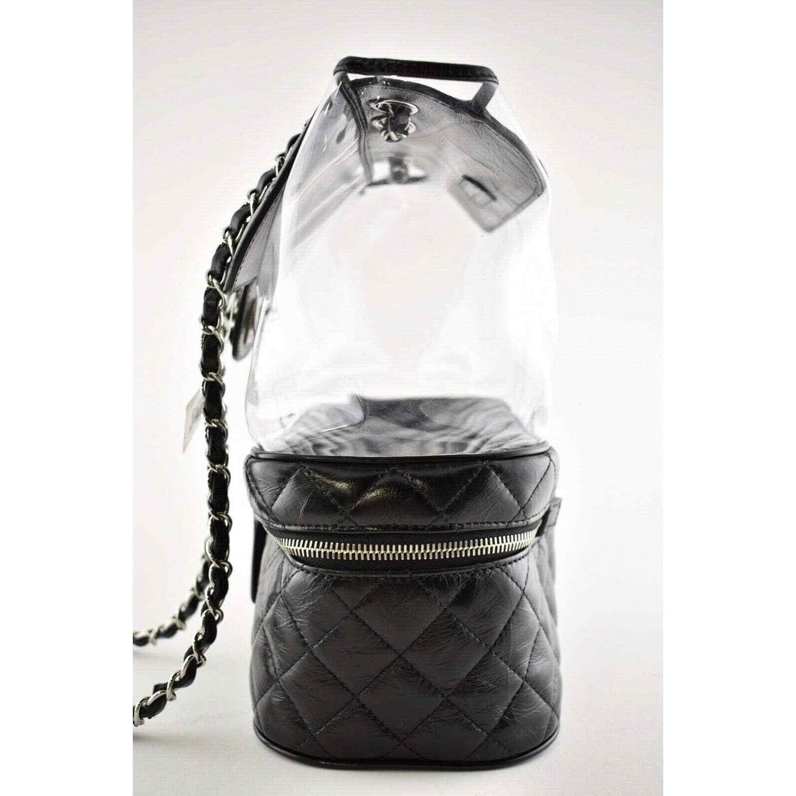 Chanel Chanel Calfskin PVC Quilted Large Silver Chain Shoulder Bag Size ONE SIZE - 8 Thumbnail