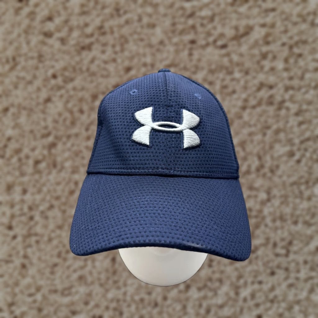 Under Armour Under Armour Hat Cap Fitted Adult Large Blue 100% Polyester Run Hike Gym Baseball Cap Unisex Adults Adjustable Lightweight Velcro Strap Sports Outdoor Size ONE SIZE - 1 Thumbnail