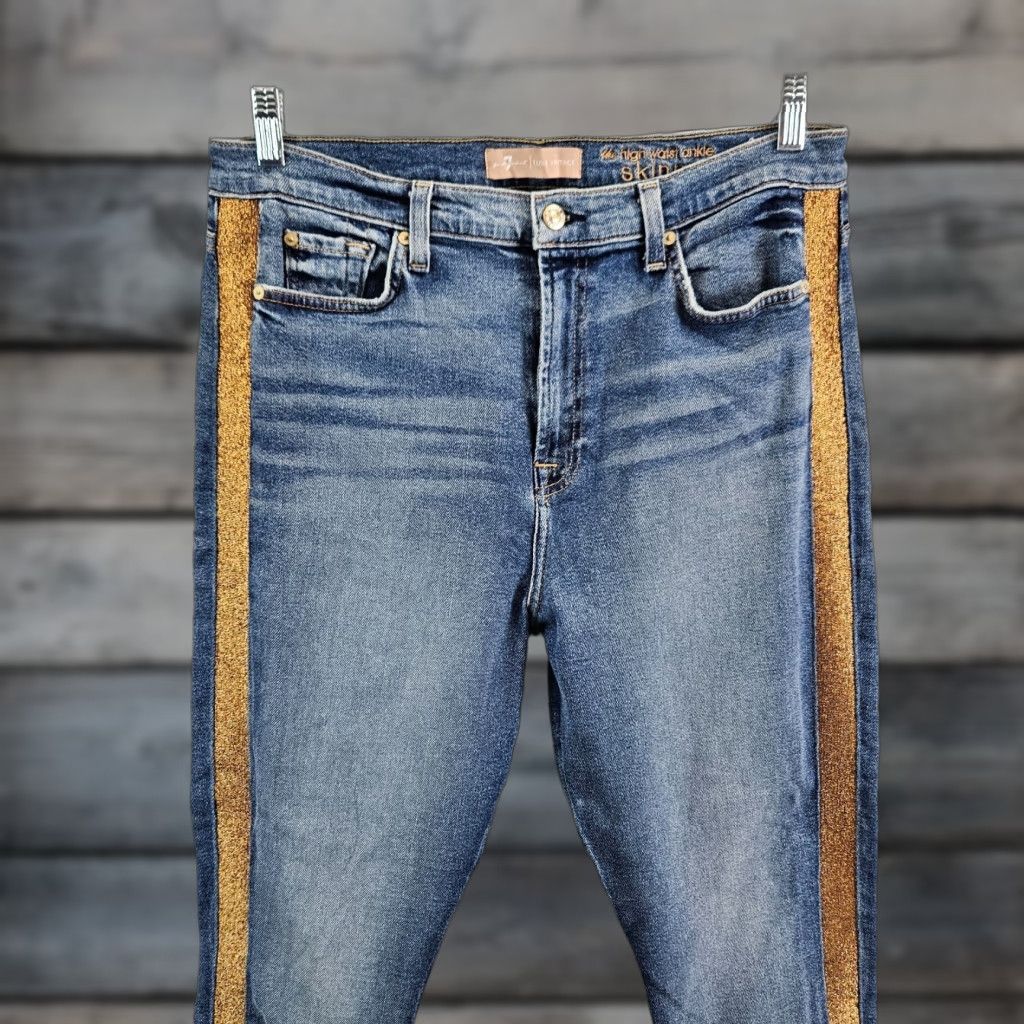 7 For All Mankind 7 For All Mankind Womens Luxe Vintage High Waist Ankle Skinny Jeans Sz 32 Blue Size 24" / US 00 / IT 34 - 1 Thumbnail