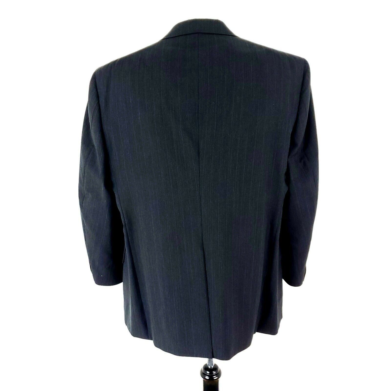 Hart Schaffner Marx Hart Schaffner Marx Wool 2 Button 2 Piece Suit 44R Gray Stri Size 44R - 6 Thumbnail