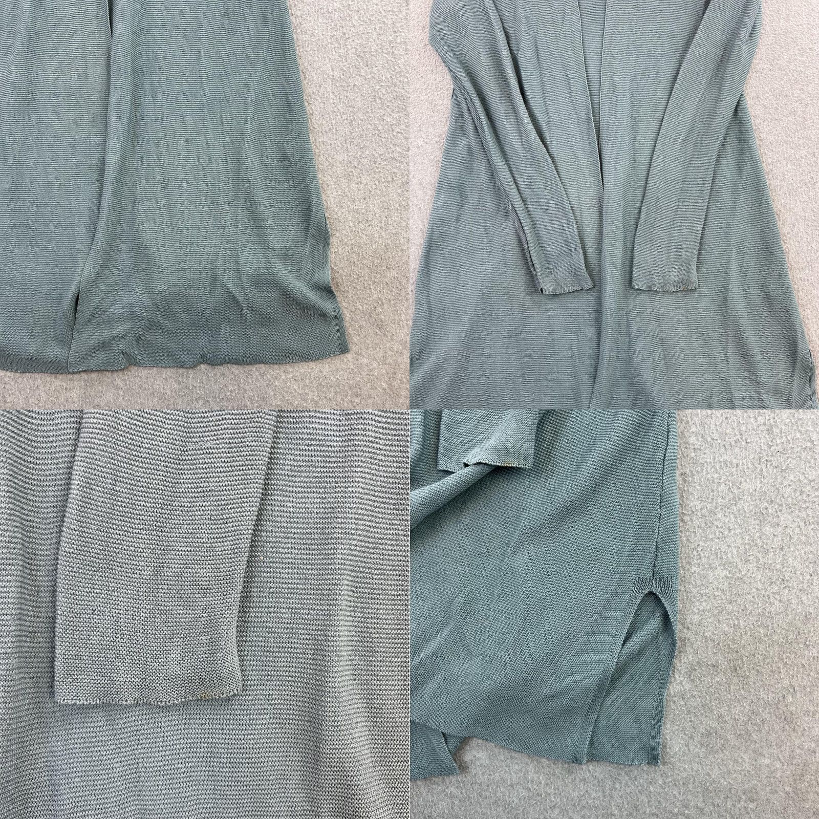 Eileen Fisher Eileen Fisher Cardigan Womens Small Petite Green Duster Open Front Rib Knit Size S / US 4 / IT 40 - 8 Thumbnail