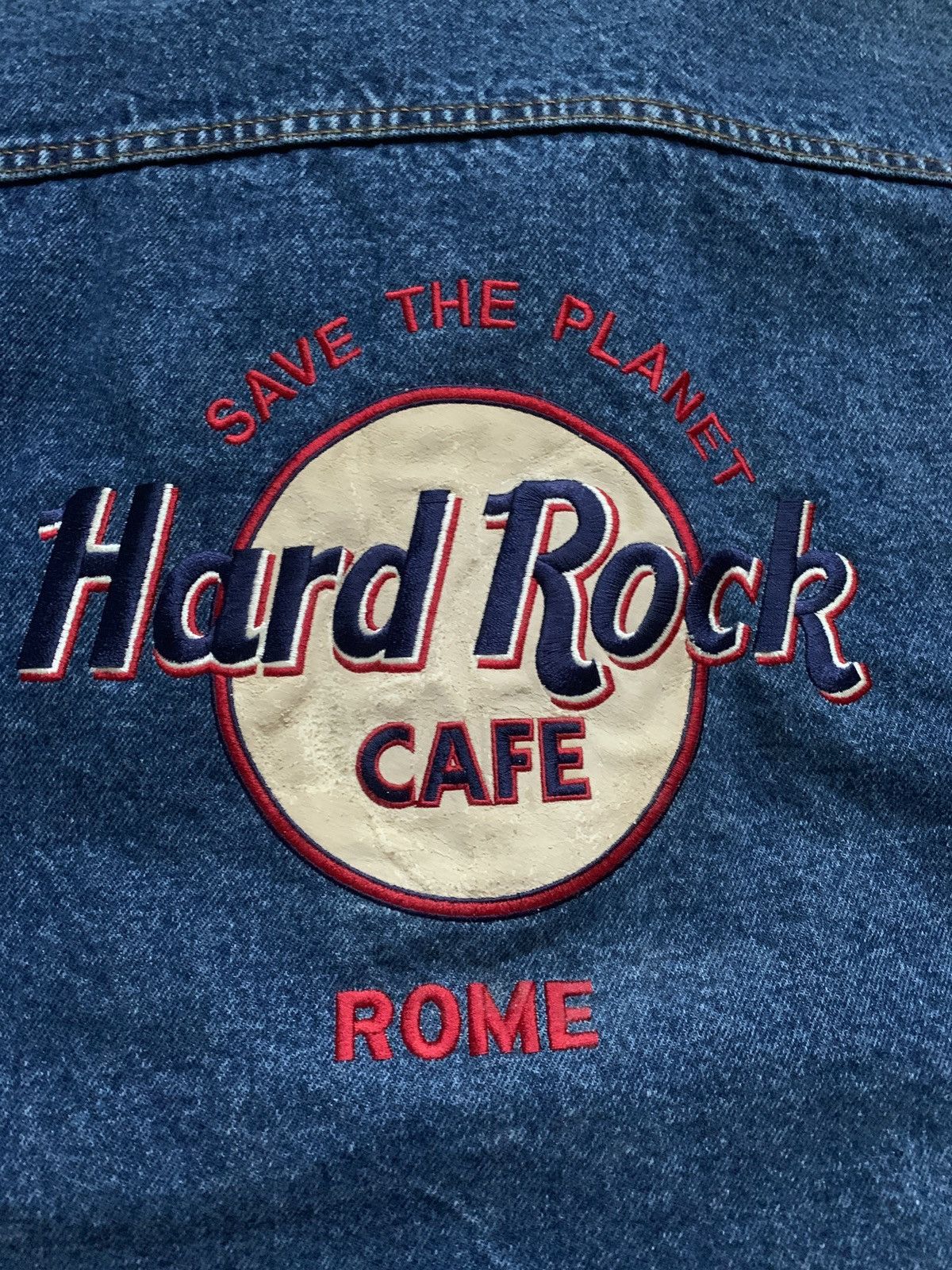 Vintage Collectible Hard Rock Cafe buy Denim Jacket Size L Dallas