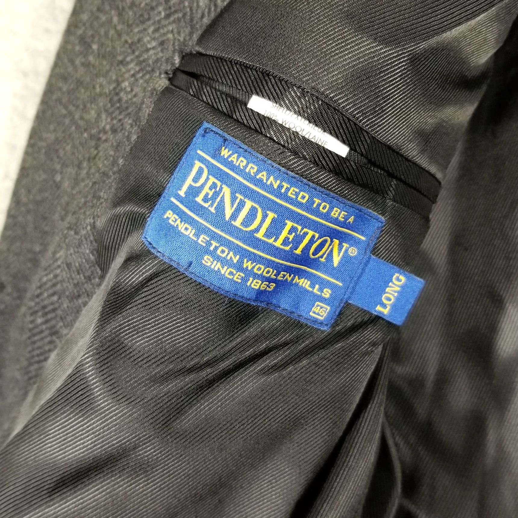 Pendleton Pendleton Blazer Jacket Men's 46L Long Double Button Coat Wool Gray Sports Coat Blazer Long 46 Gray Wool Pendleton Size 46R - 4 Thumbnail