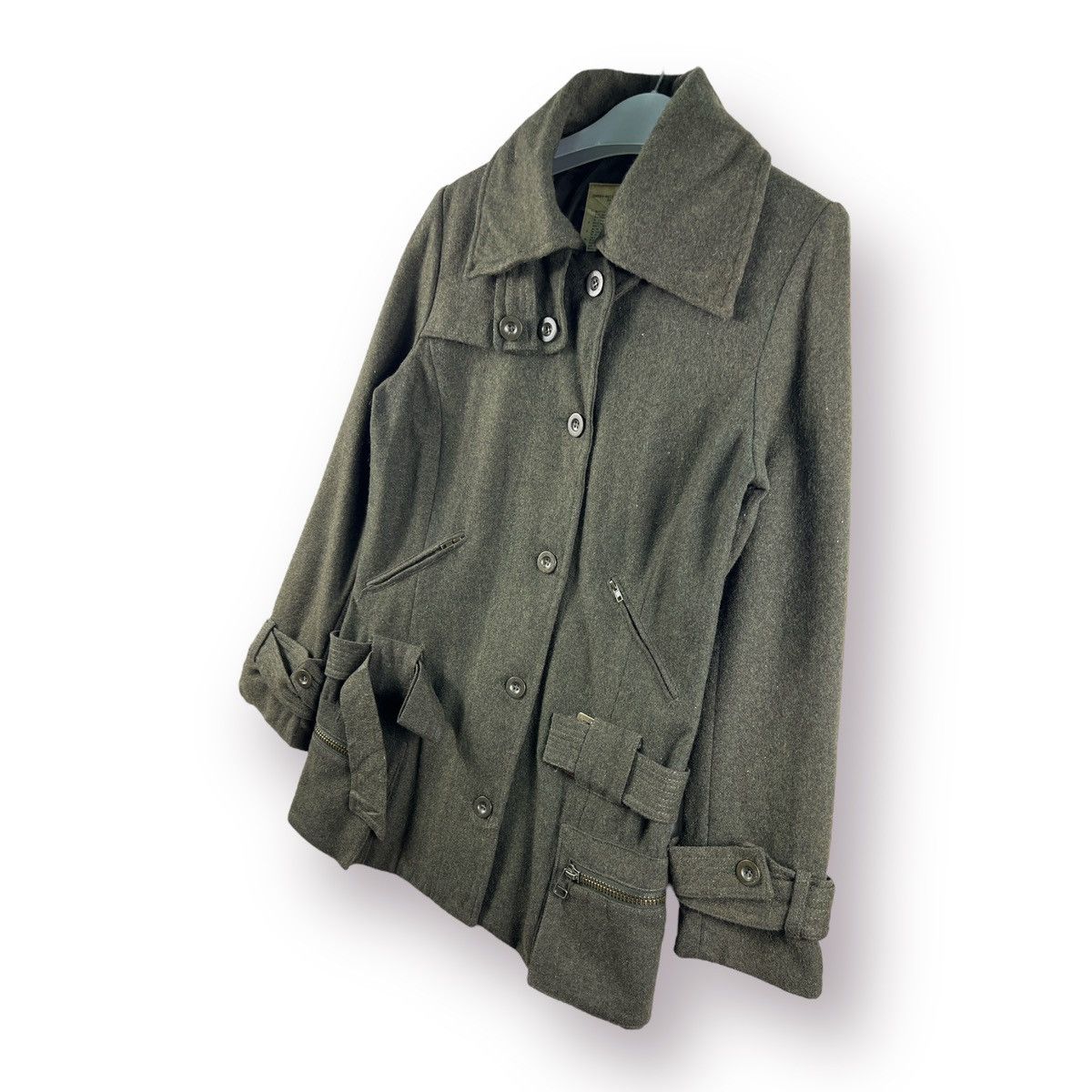 Japanese Brand ❤️‍🔥⚜️ G.O.A ⚜️❤️‍🔥 Minimalist Wool Long Trench Coat Size ONE SIZE - 2 Thumbnail