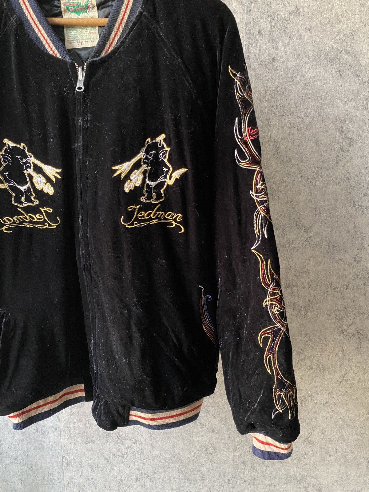 Japanese Brand Vintage Tedman Velvet Sukajan Traditional Japan Jacket Size US M / EU 48-50 / 2 - 6 Thumbnail