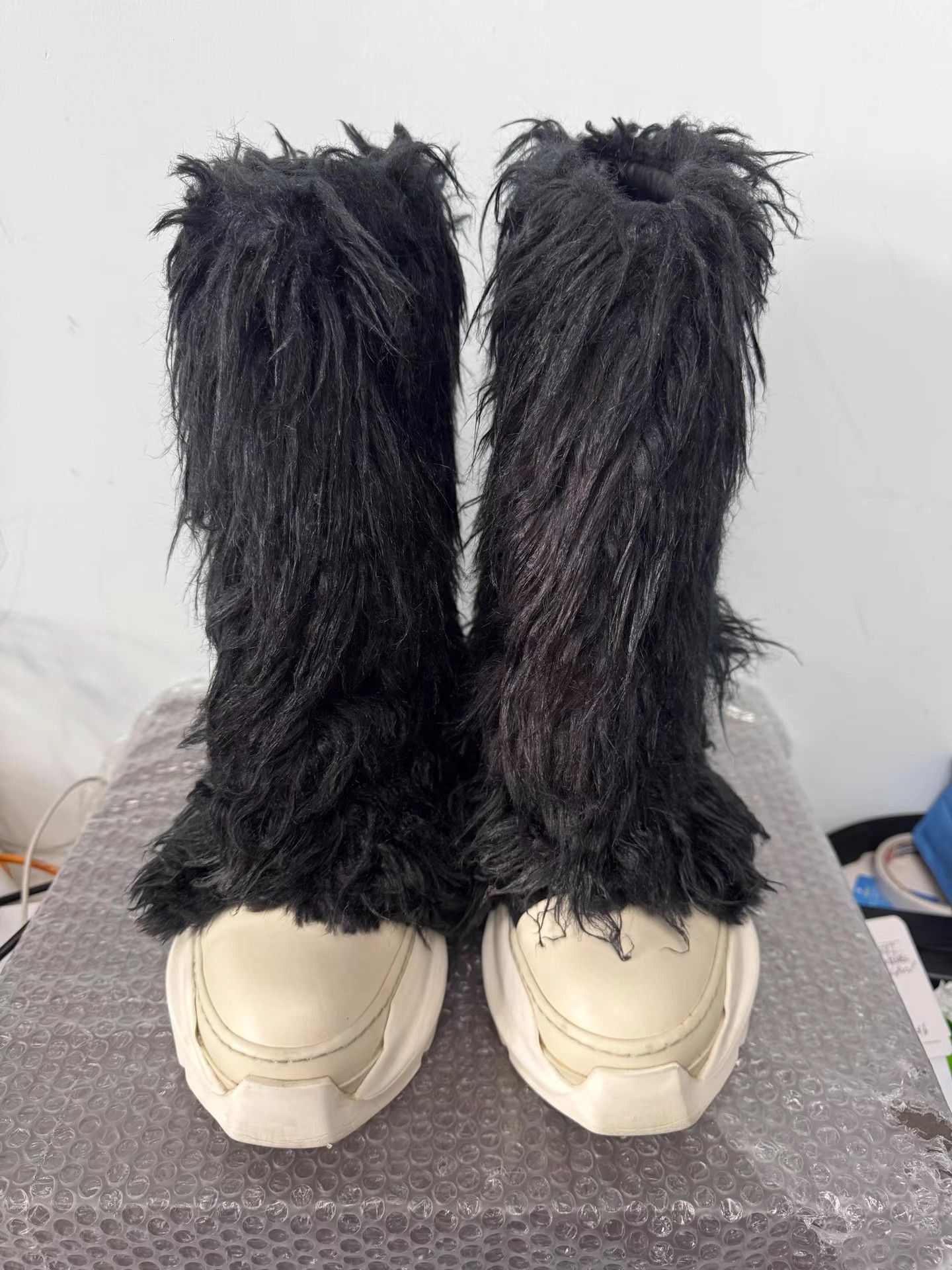 Rick Owens Rick Owens Furry Thick Sole Boots 22FW Elephant Leg Boots Size US 7 / EU 40 - 2 Thumbnail