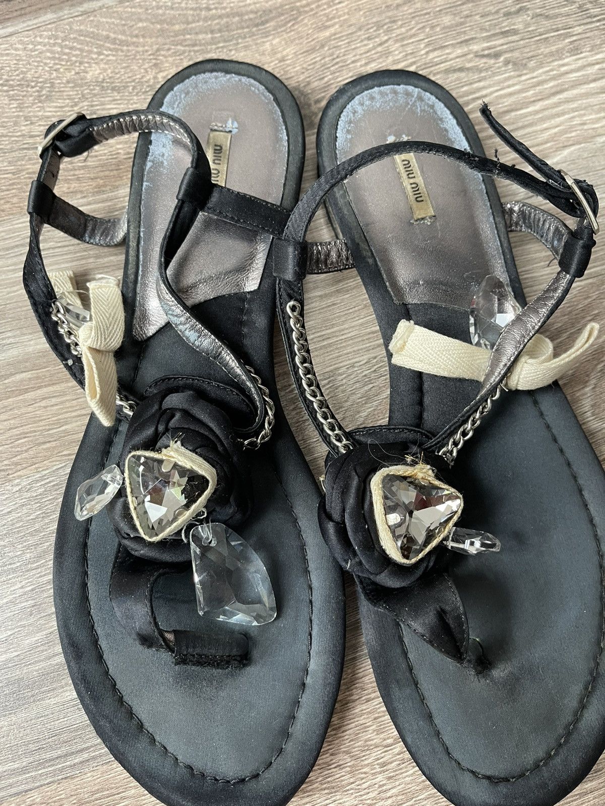 Miu Miu miu miu sandals 39 women shoes black Size US 8.5 / IT 38.5 - 5 Thumbnail