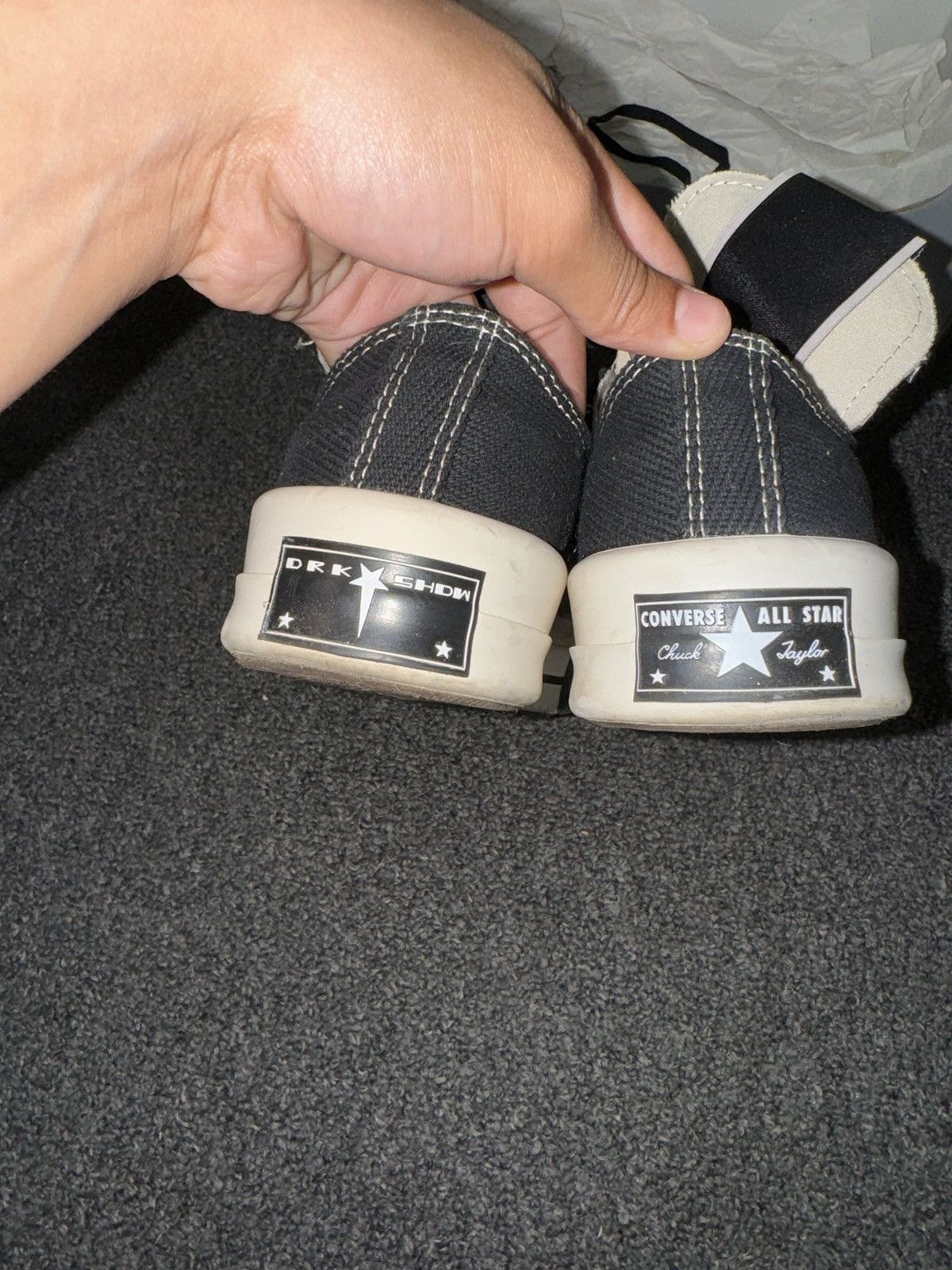 Converse × Rick Owens Rick Owens x DRKSHDW DRKSTAR Chuck 70 Low 'Black' Size US 6 / EU 39 - 5 Thumbnail