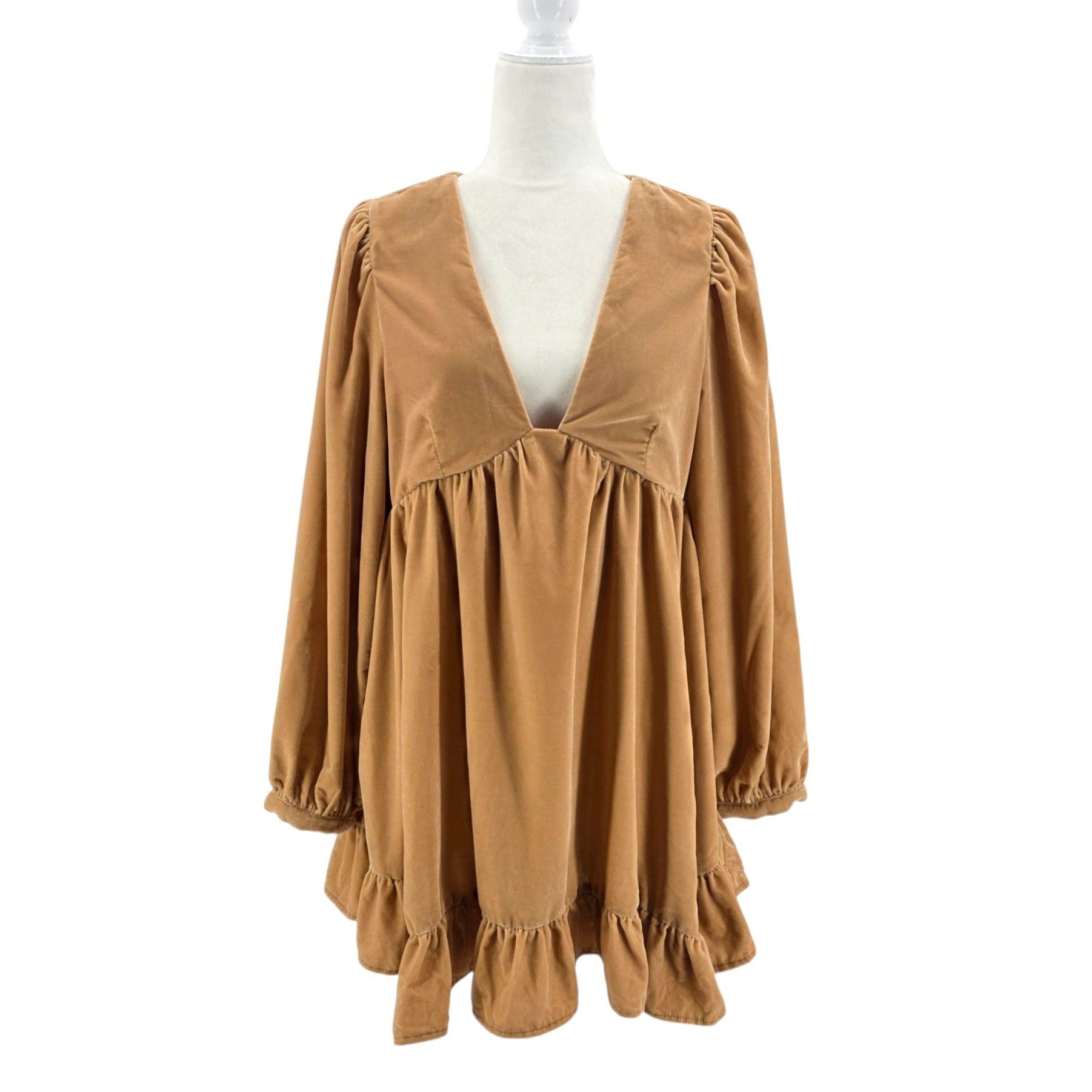 Free People Free People Womens Small Dress Estella Velvet Mini Relaxed R Size S / US 4 / IT 40 - 1 Thumbnail