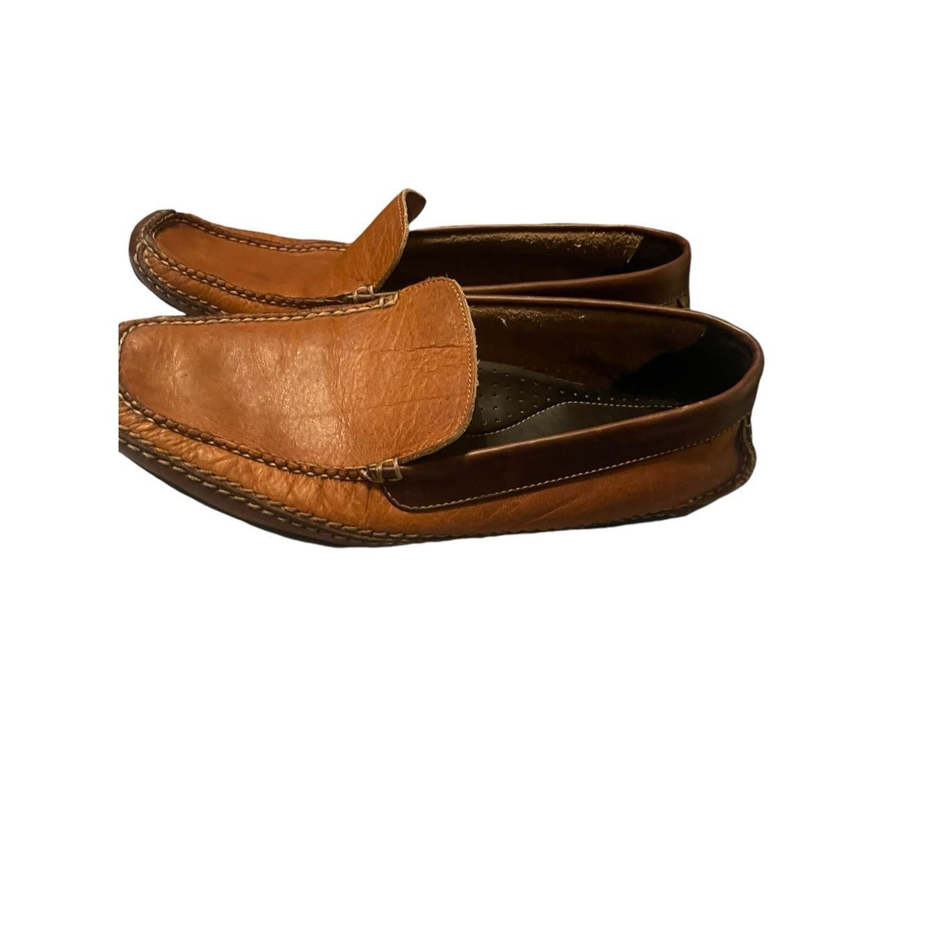 L.L. Bean L.L. Bean Mens Brown Solid Leather Slip On Flat Loafers Shoes Size 12 D Size US 12 / EU 45 - 5 Thumbnail