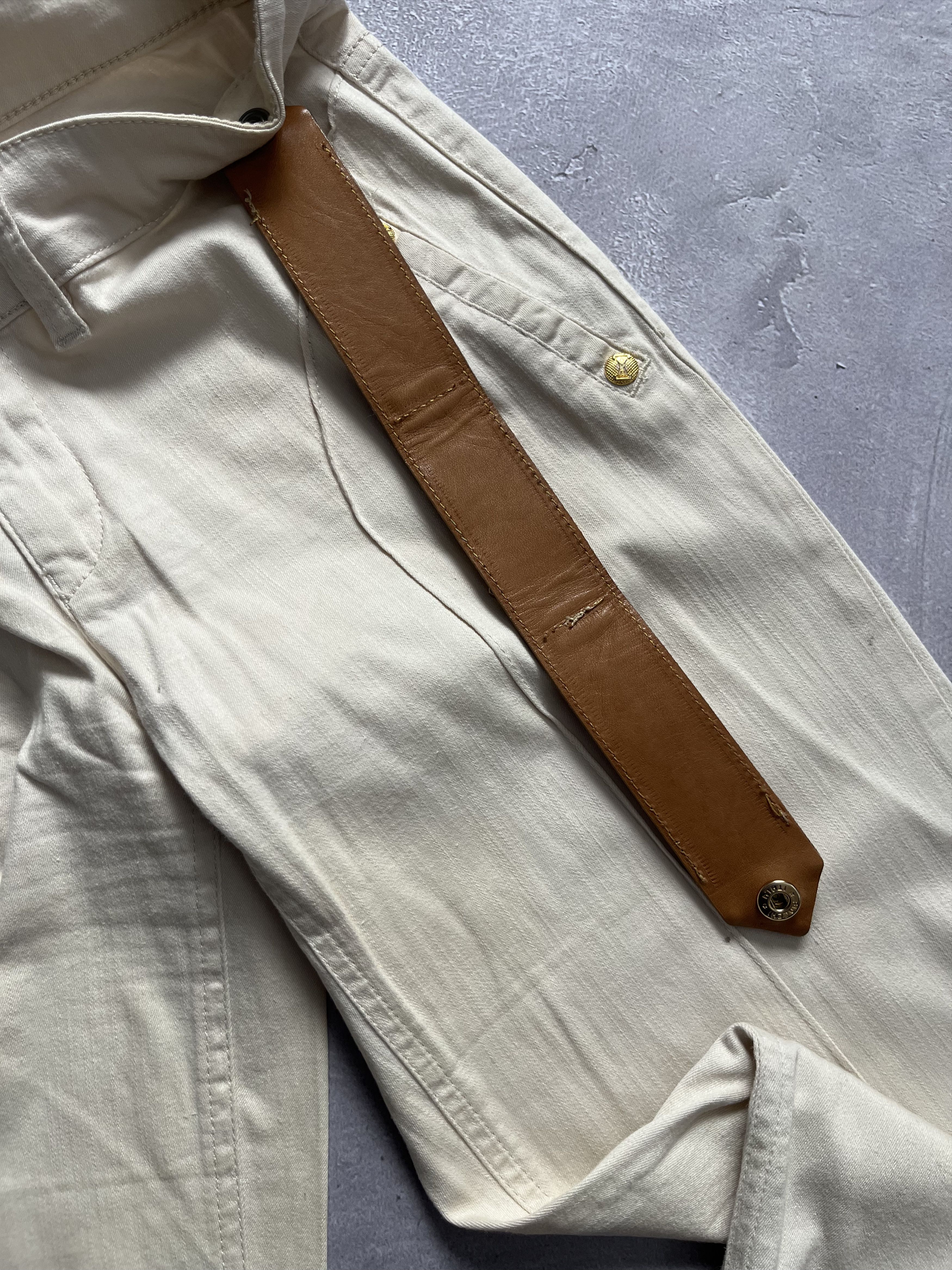 Gucci Gucci Era Tom Ford With Snap Buckle Logo Beige Pants Size 29" - 13 Thumbnail
