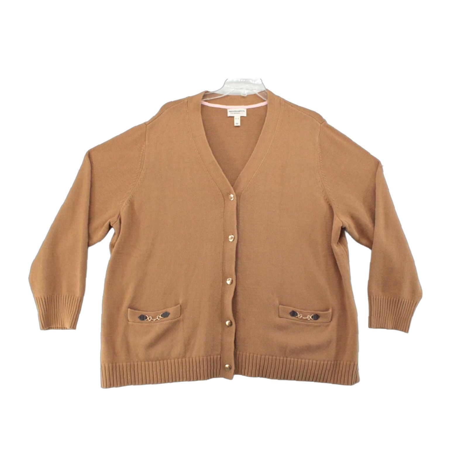 Isaac Mizrahi VINTAGE Isaac Mizrahi live Cardigan Women's 4X Brown Bridgehampton Button Up Old Money Size XXL / US 16-18 / IT 52-54 - 1 Thumbnail
