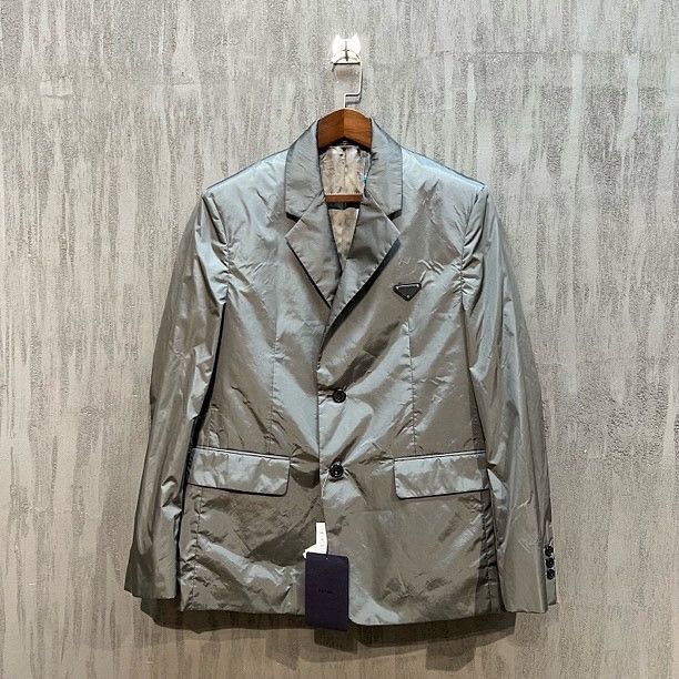 Prada Prada Grey Nylon Blazer Size 50 Size 40R - 1 Thumbnail