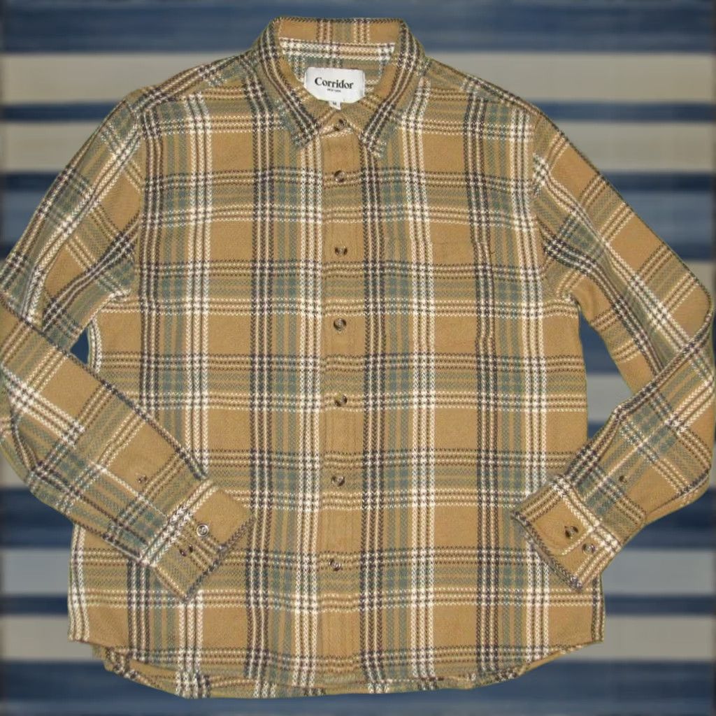 Corridor CORRIDOR Brown Plaid Long Sleeve Button Down Flannel Shirt Medium Size US M / EU 48-50 / 2 - 1 Thumbnail