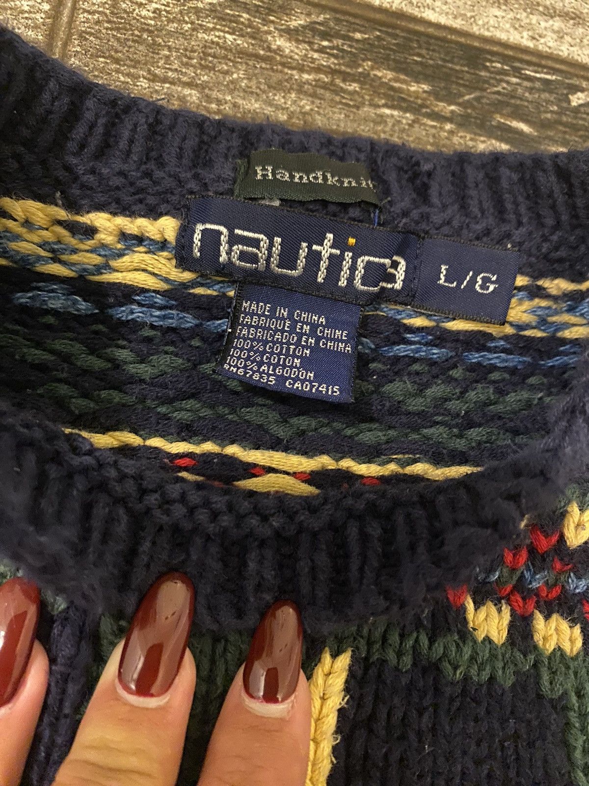Nautica Vintage Rare Nautica Hand Knit Ski Sweater Size US L / EU 52-54 / 3 - 4 Thumbnail